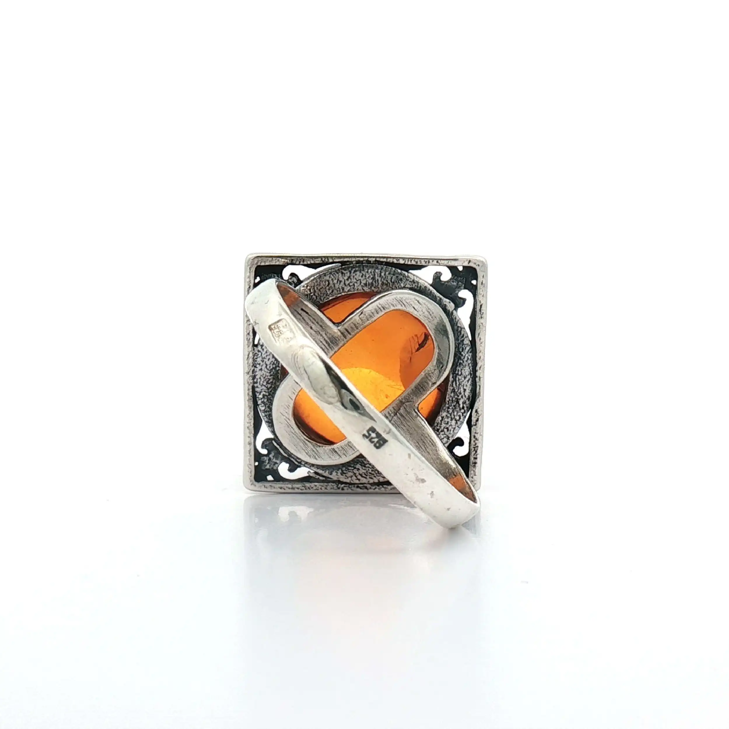 Ring Silber mit braunem Farbstein Cabochon