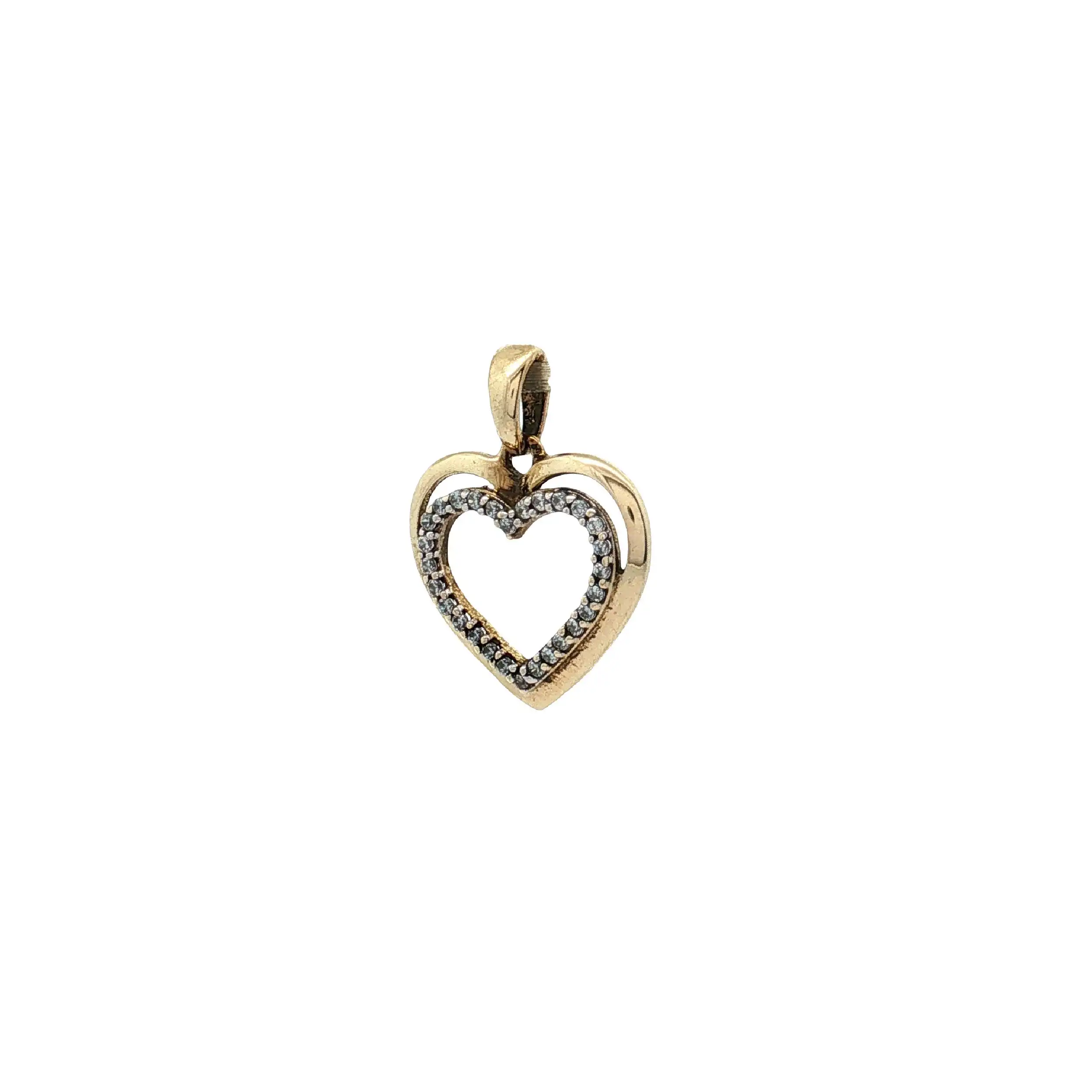 Anhänger Herz Gelbgold mit Zirkonia