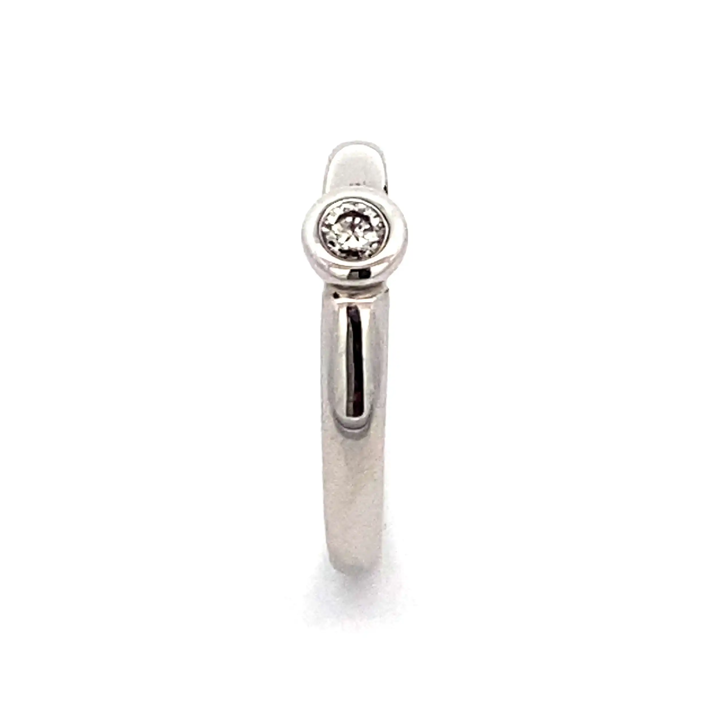 Ring Weißgold "Christ" mit Brillant Solitär, graviert mit 0,10ct