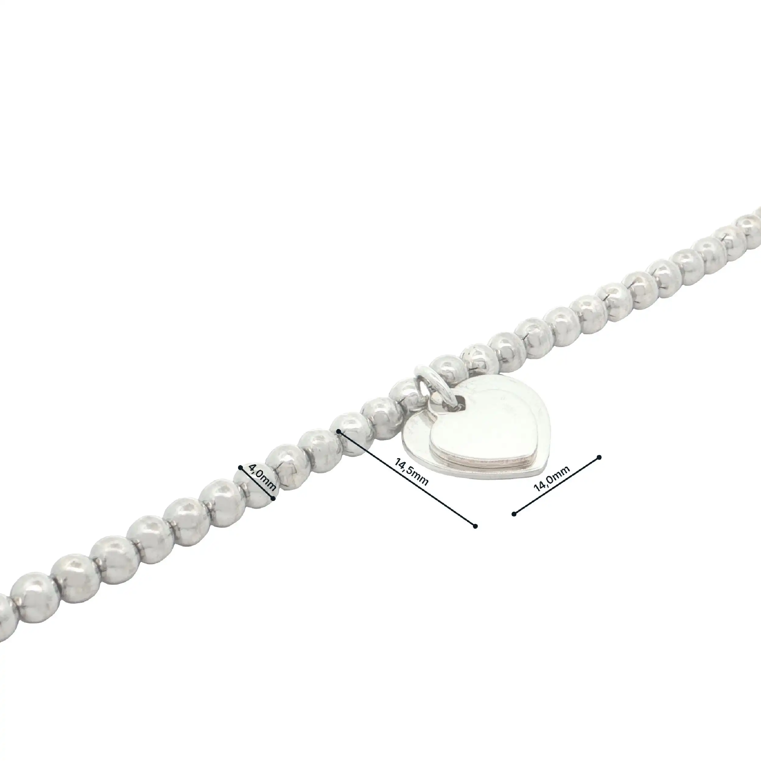 Kugelarmband Silber mit "Herzchen" Anhängern