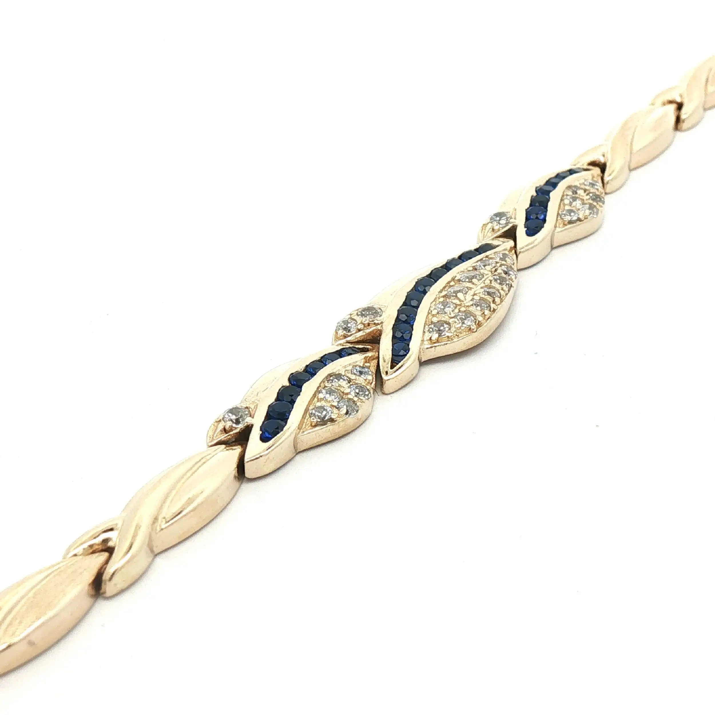 Armband Gelbgold mit Zirkonia und blauen Farbsteinen Armband Gelbgold mit Zirkonia und blauen Farbsteinen