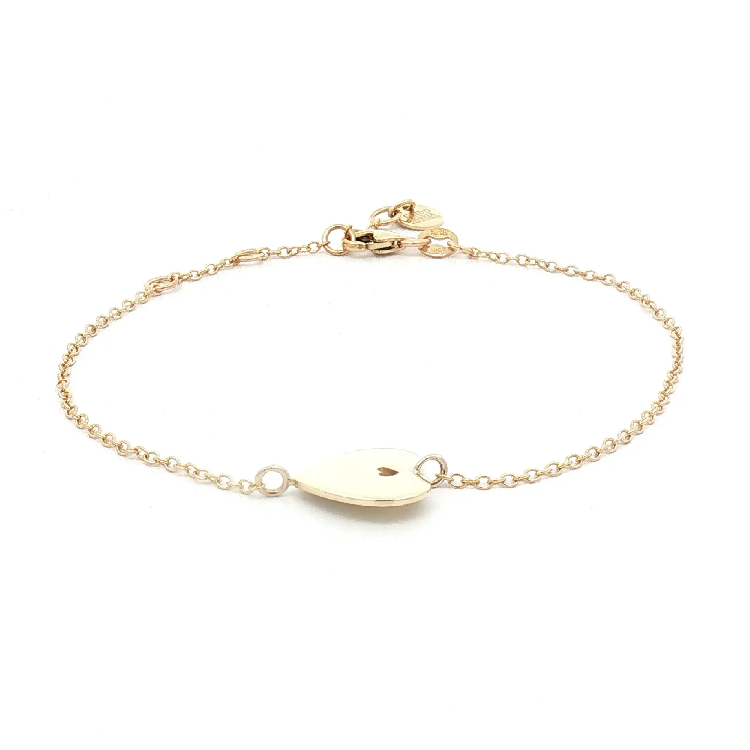 Ankerarmband Gelbgold mit Herz Anhänger