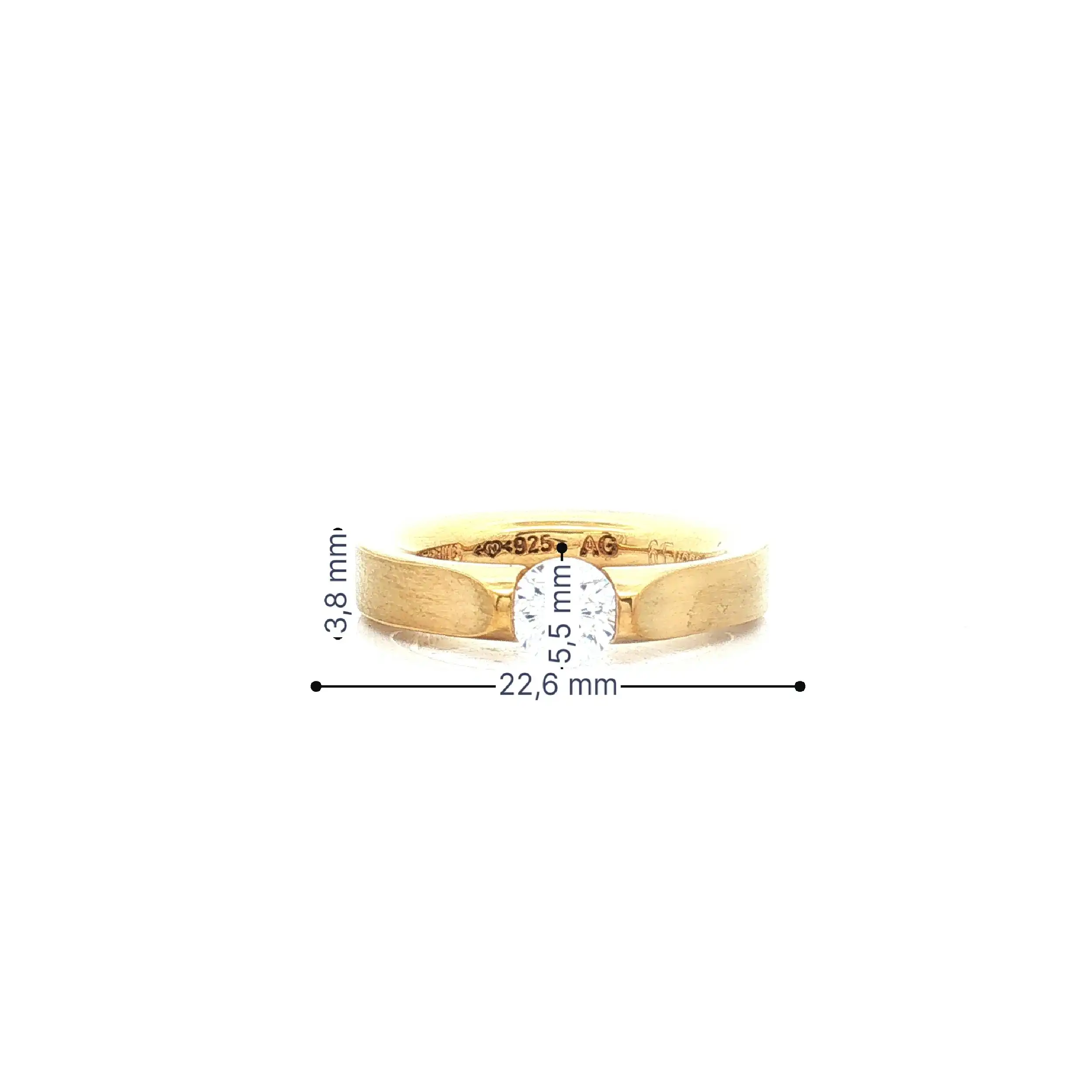 Spannring Silber vergoldet Niessing "Musterring" Everest mit Zirkonia