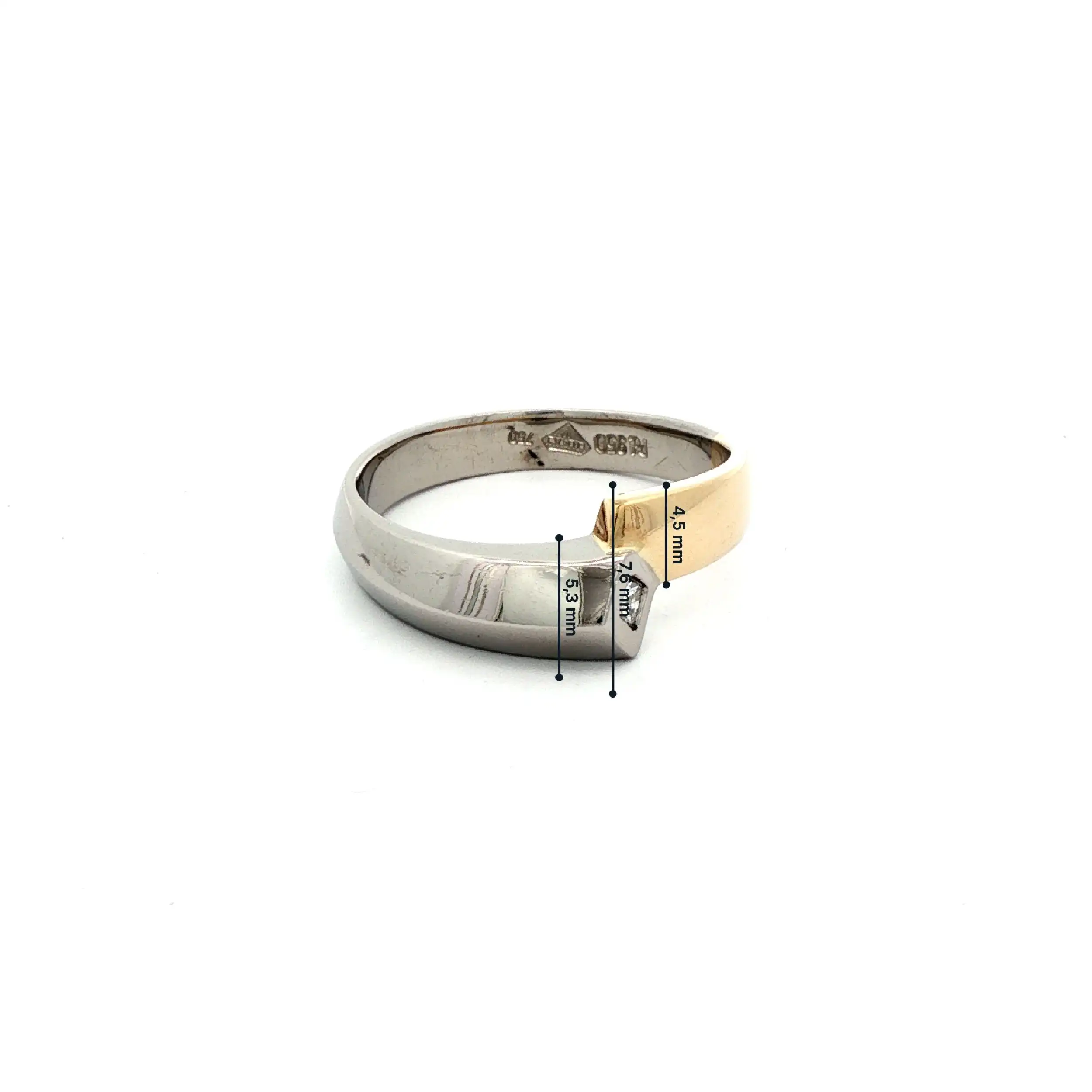 Ring Palladium 950 und 750 Gelbgold Ring Palladium 950 und 750 Gelbgold