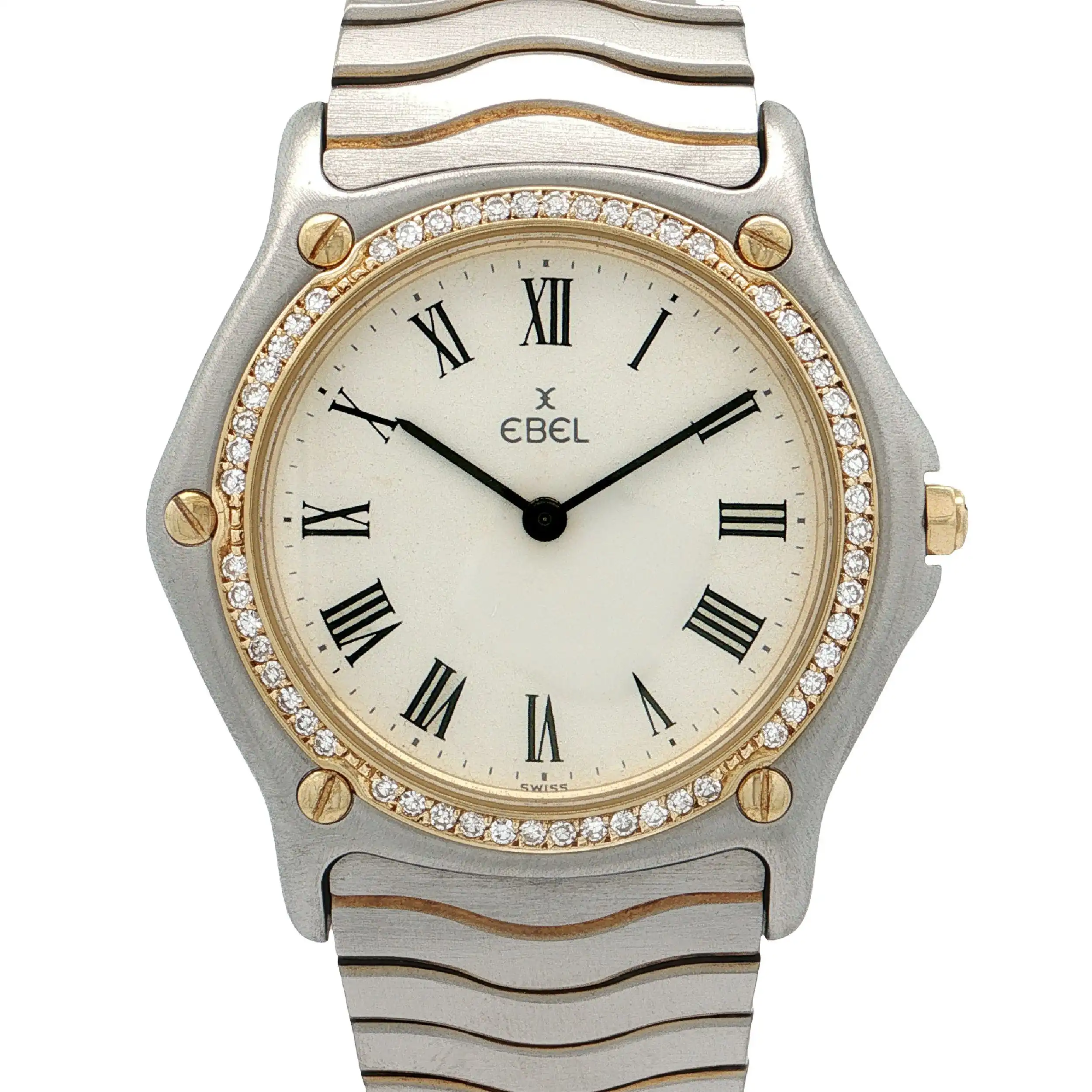 Damenuhr Ebel Sport Wave mit Diamant Lünette