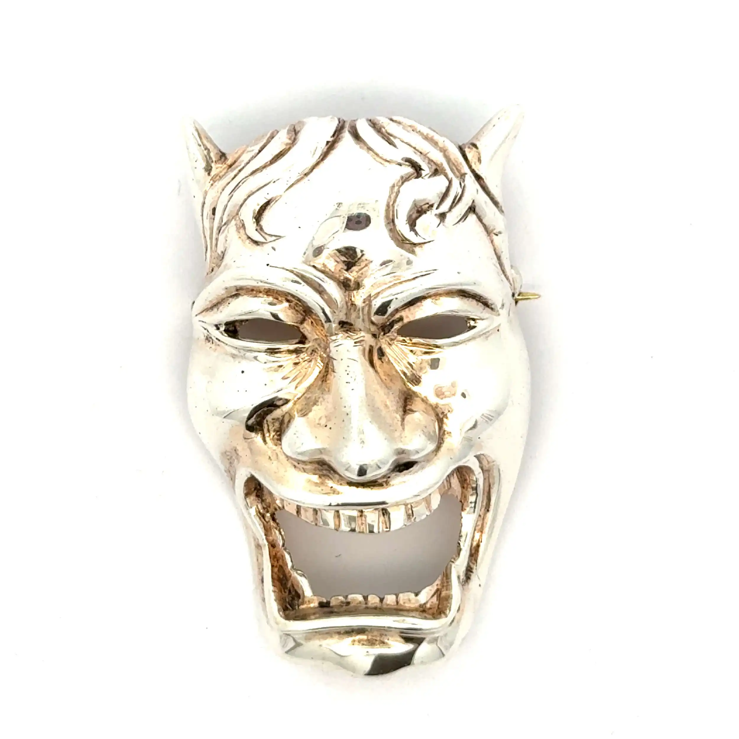 Brosche Silber Maske Brosche Silber Maske