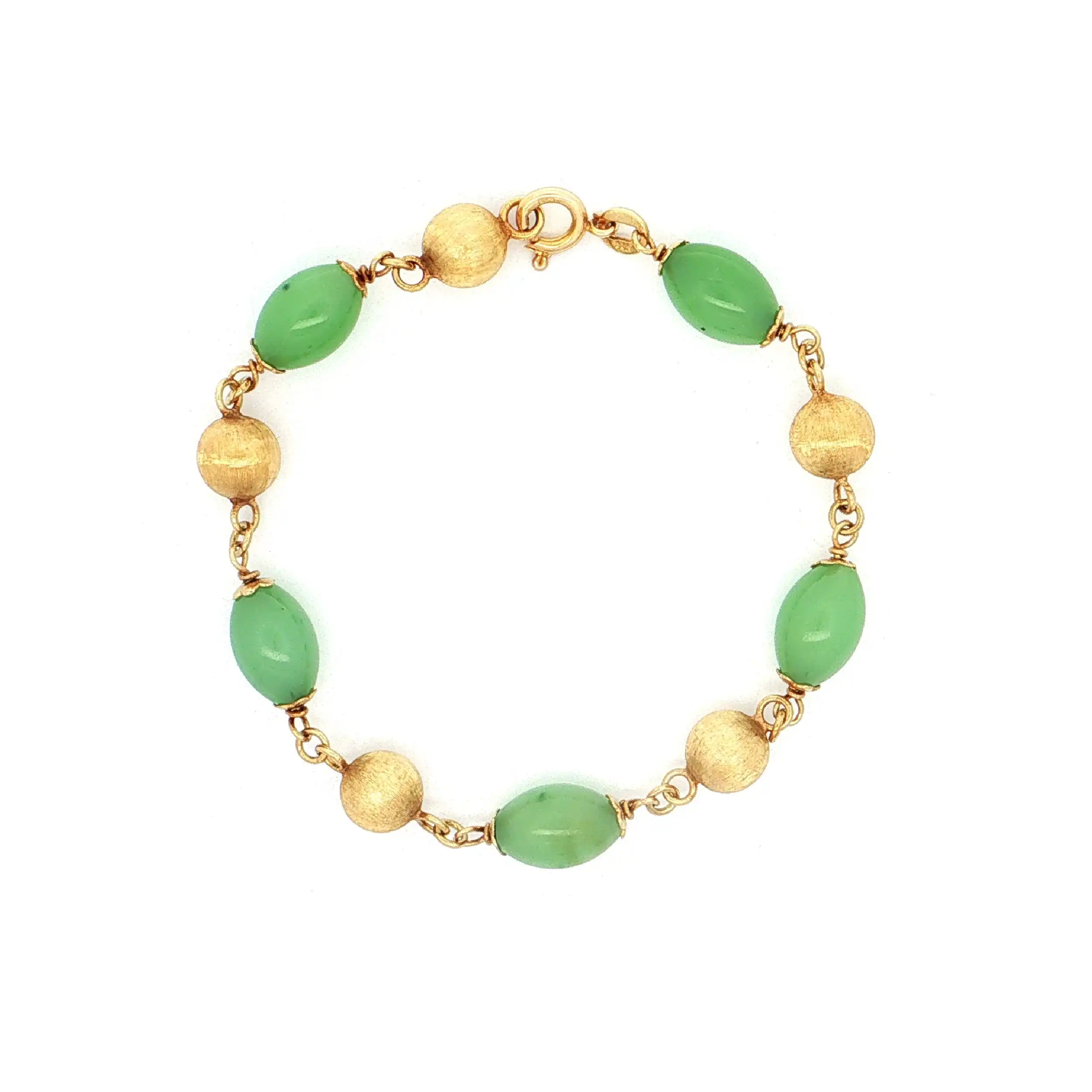 Armband Gelbgold mit Chrysoprasen