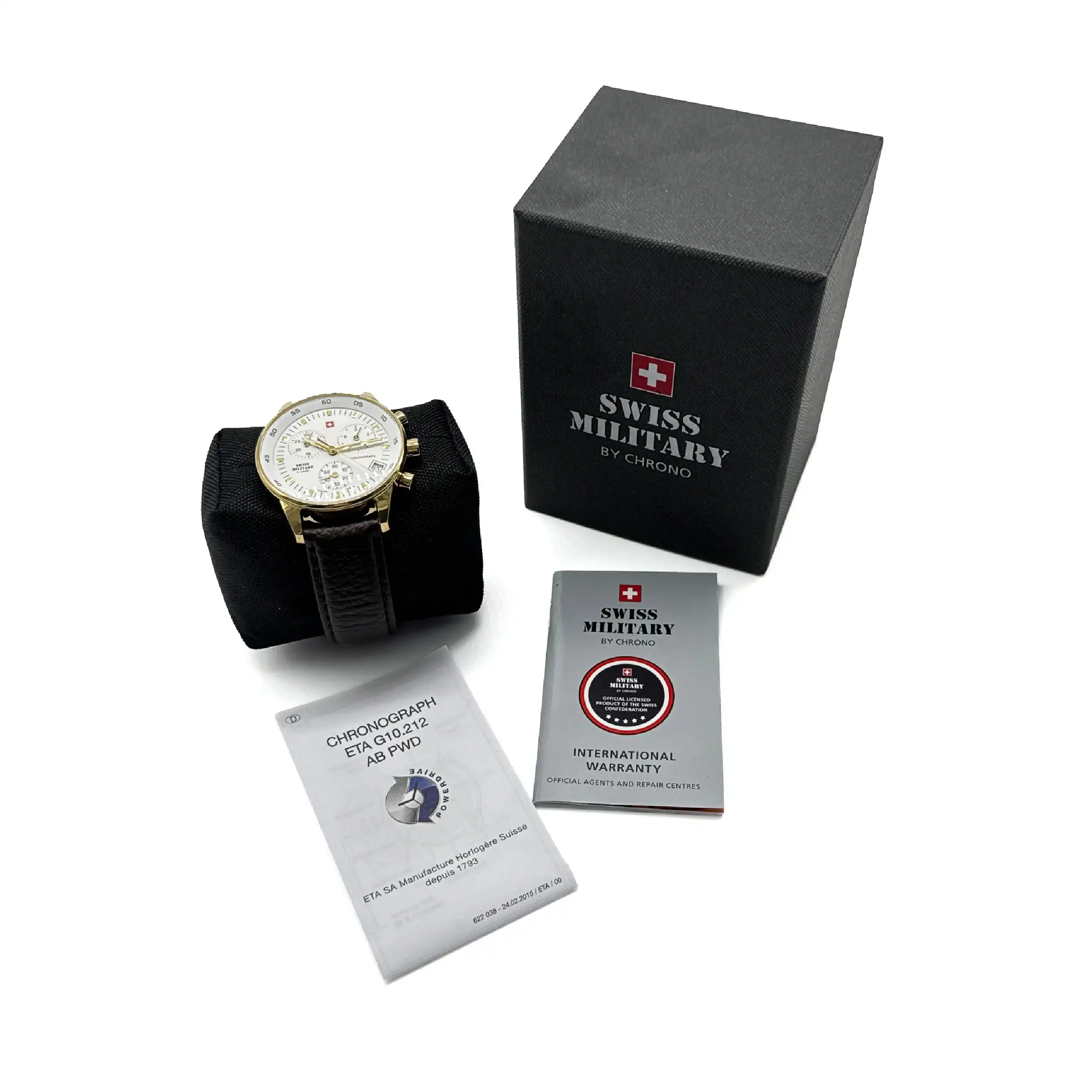 Herrenuhr Quartz Swiss Military Chronograph vergoldet Herrenuhr Quartz Swiss Military Chronograph vergoldet