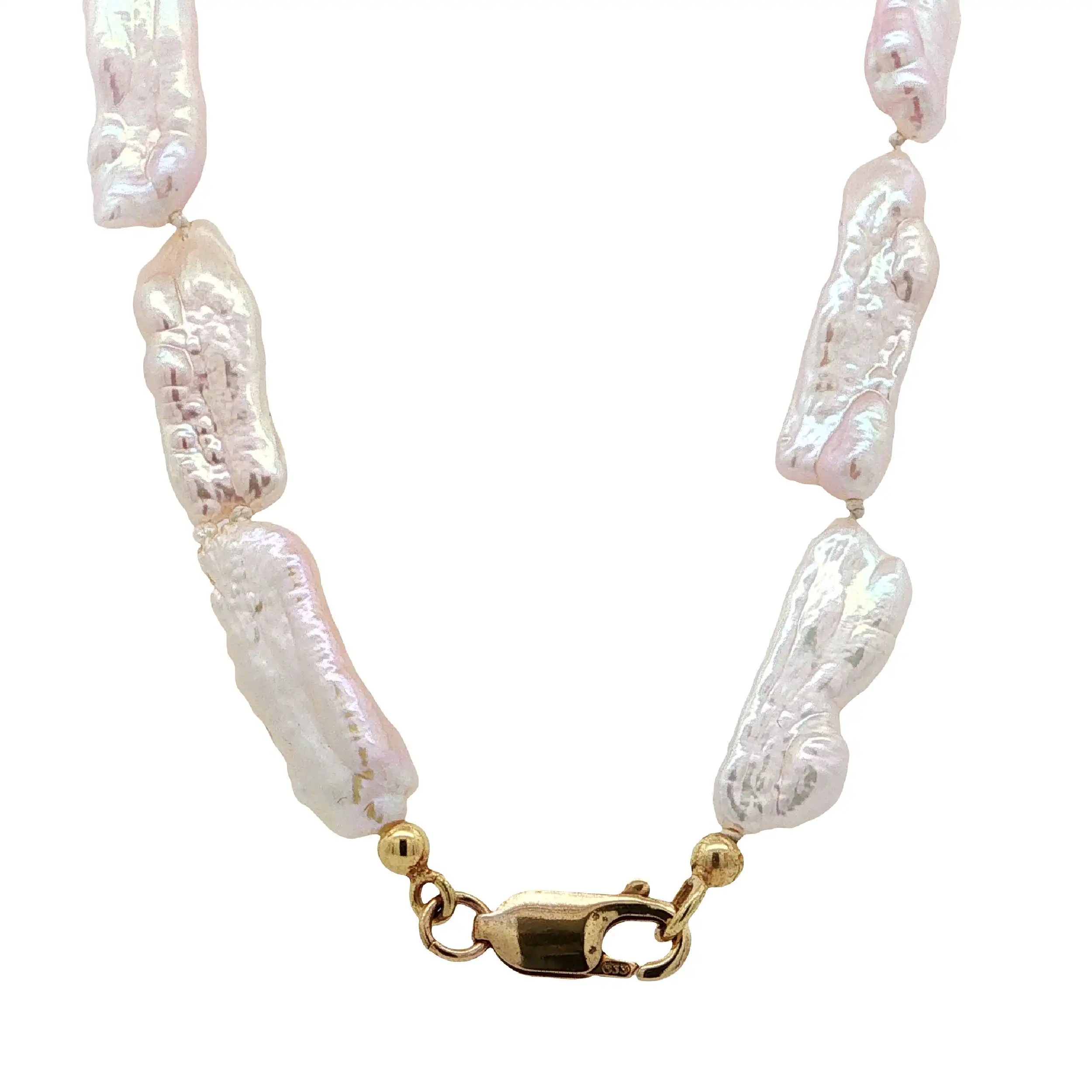 Barock Perlenkette mit Goldschließe Barock Perlenkette mit Goldschließe