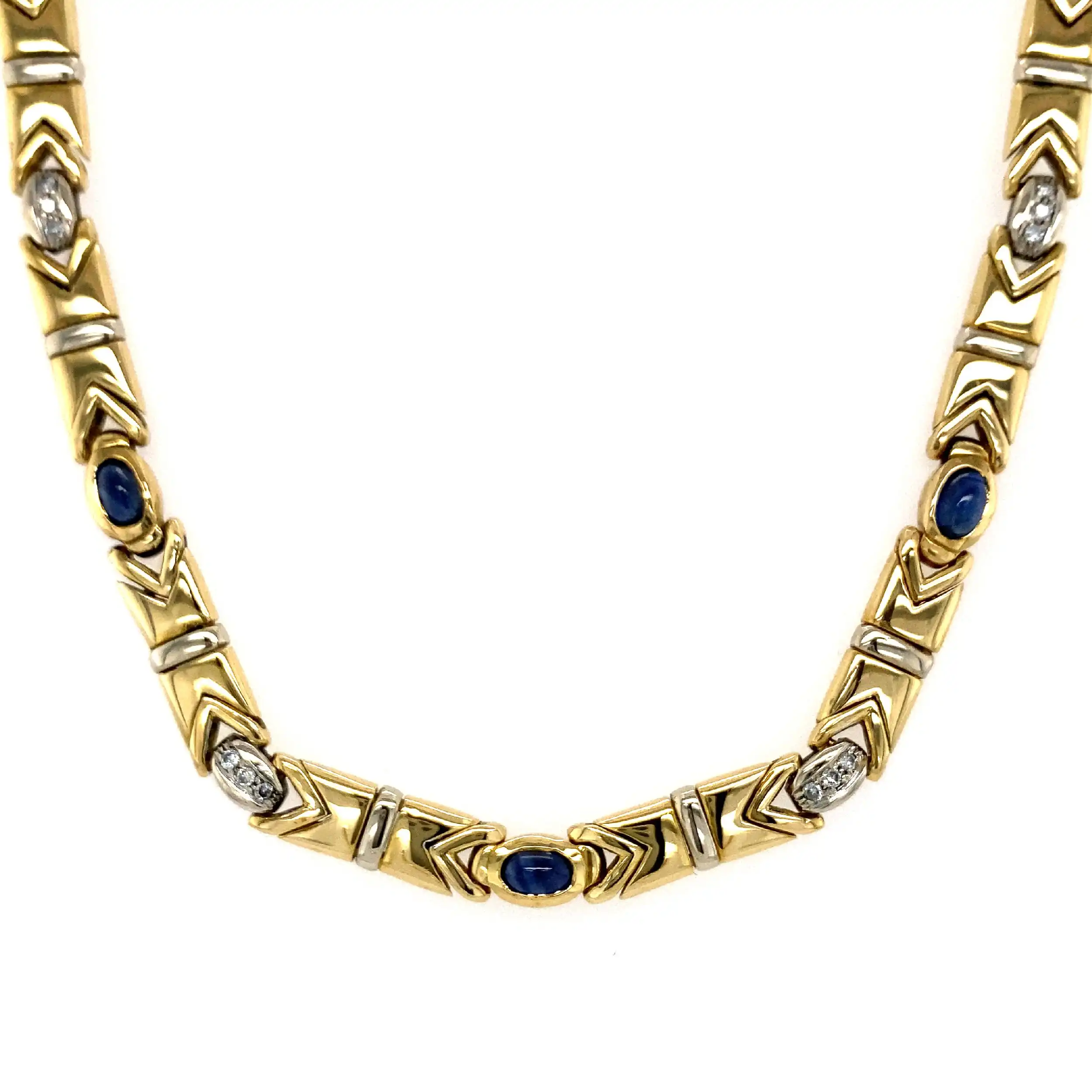 Collier Bicolor mit Saphiren & Brillanten Collier Bicolor mit Saphiren & Brillanten