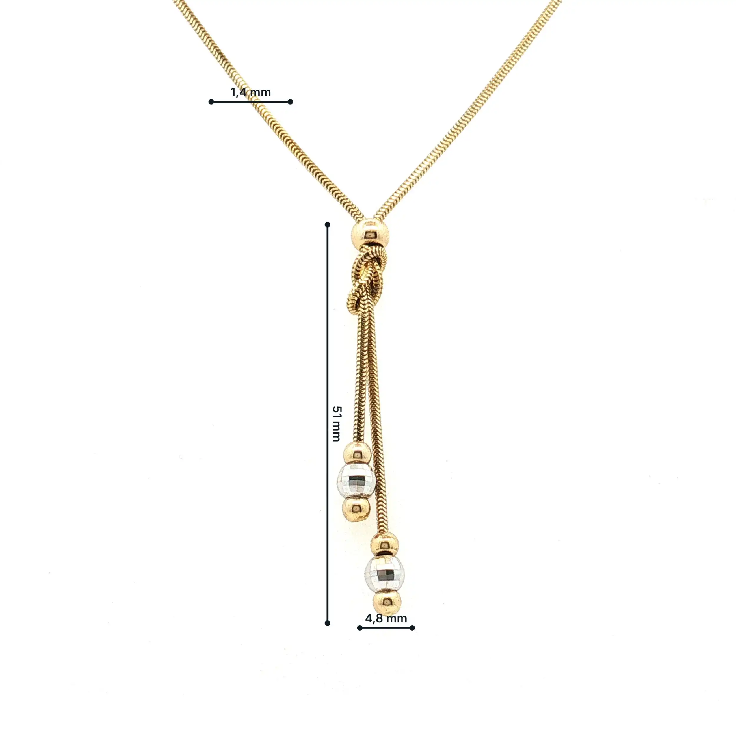 Schlangencollier Bicolor mit "Knoten und Kugeln"