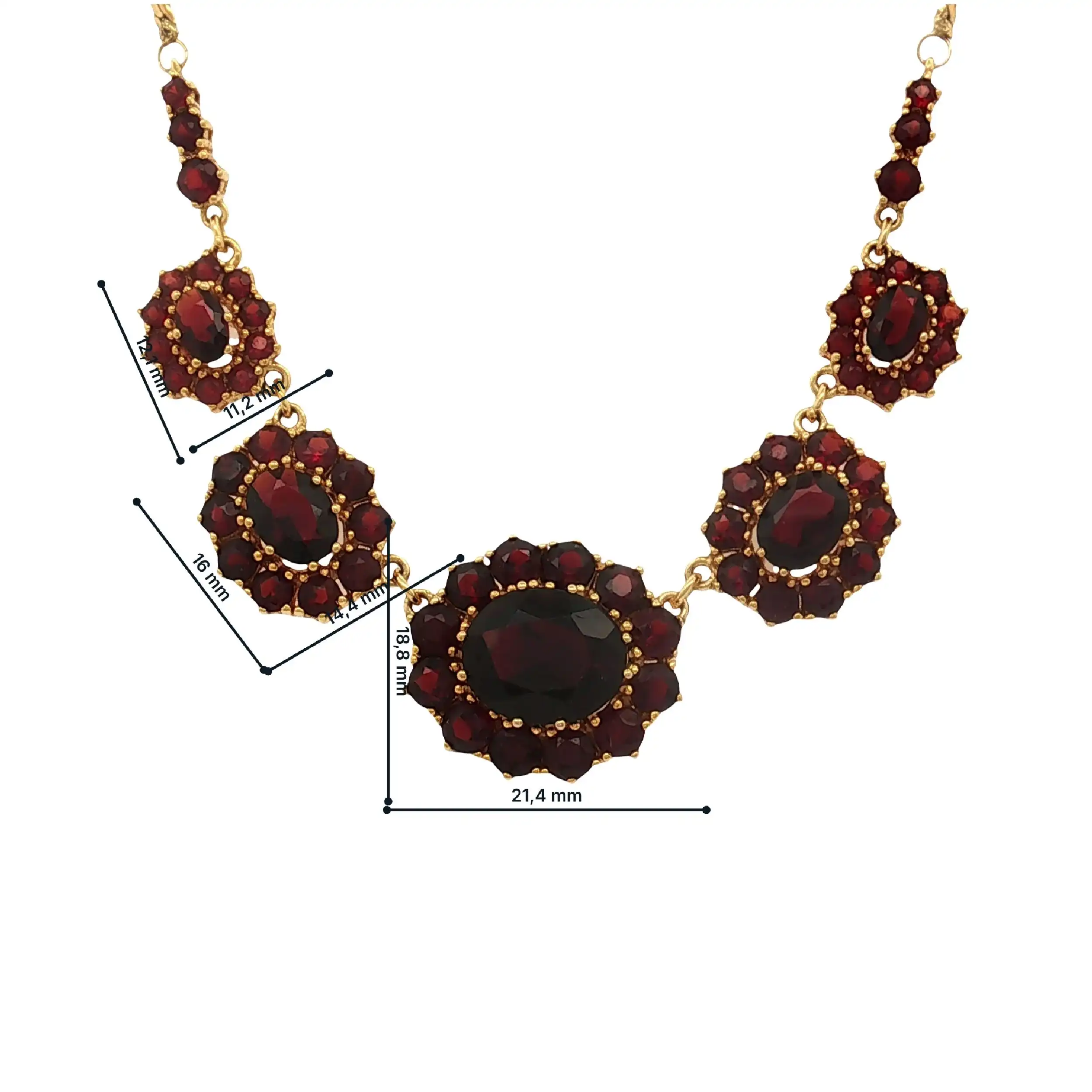 Collier Gelbgold mit Granat Collier Gelbgold mit Granat