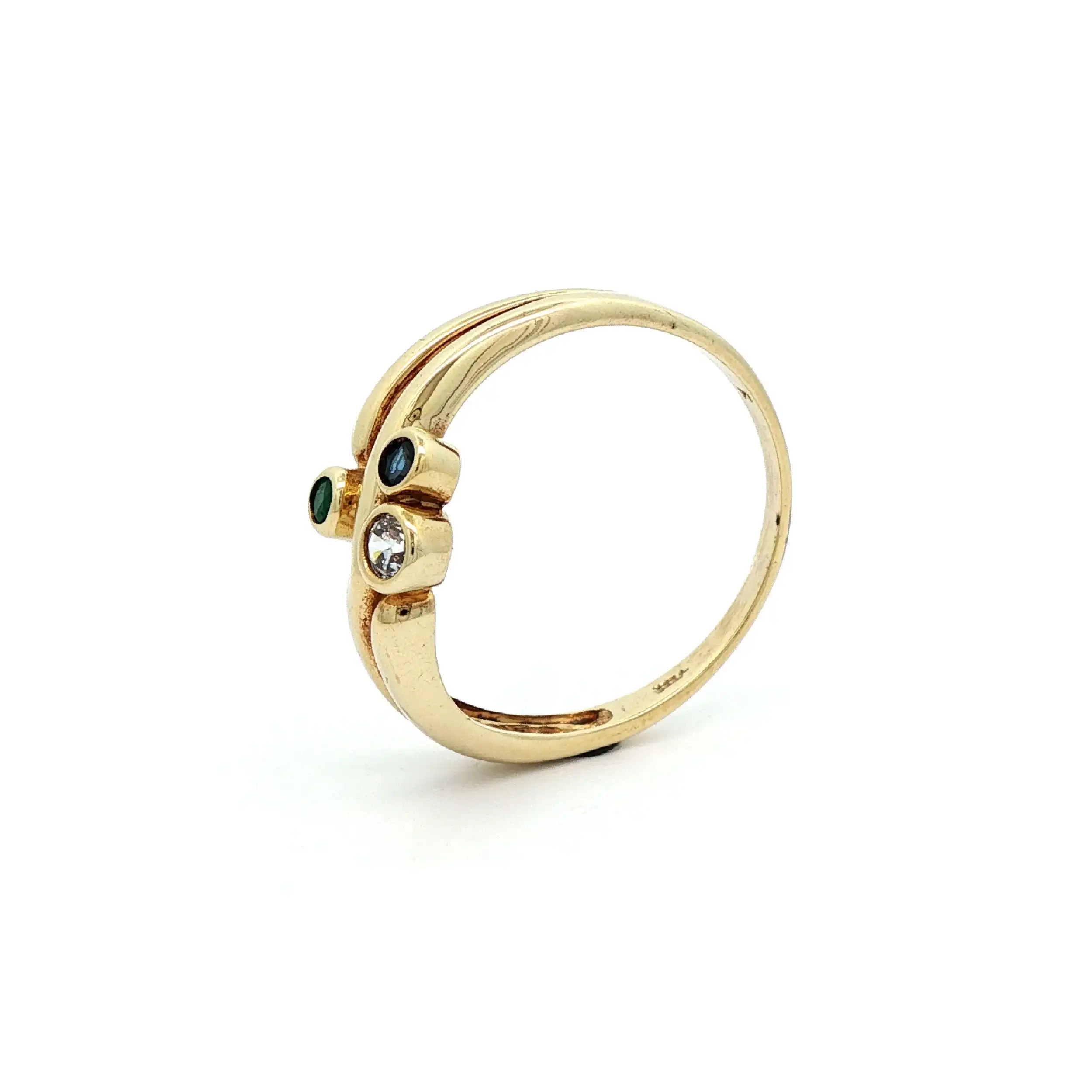 Ring Gelbgold mit Farbsteinen und Zirkonia Ring Gelbgold mit Farbsteinen und Zirkonia