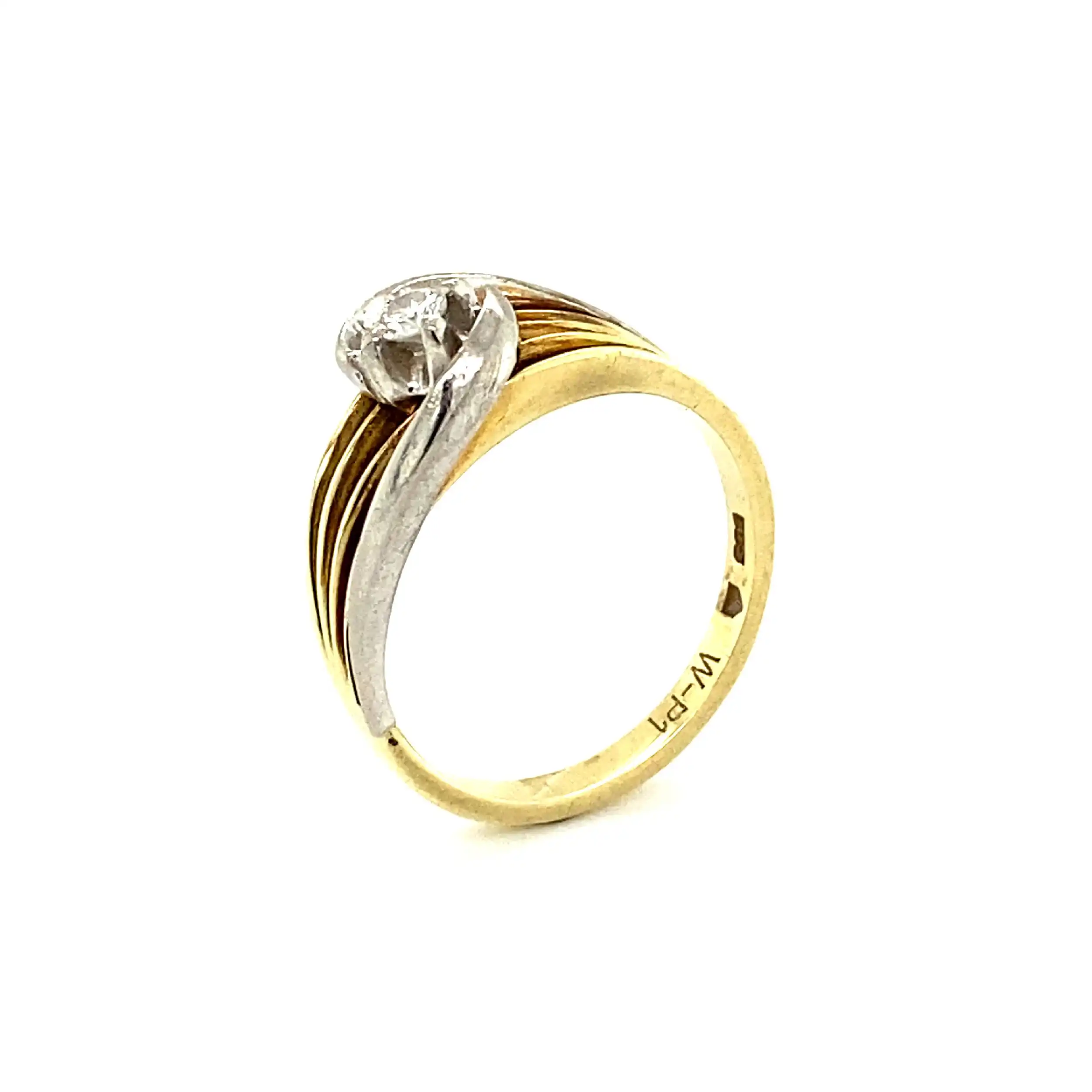 Ring Bicolor mit Brillant, graviert mit W-P1 Ring Bicolor mit Brillant, graviert mit W-P1