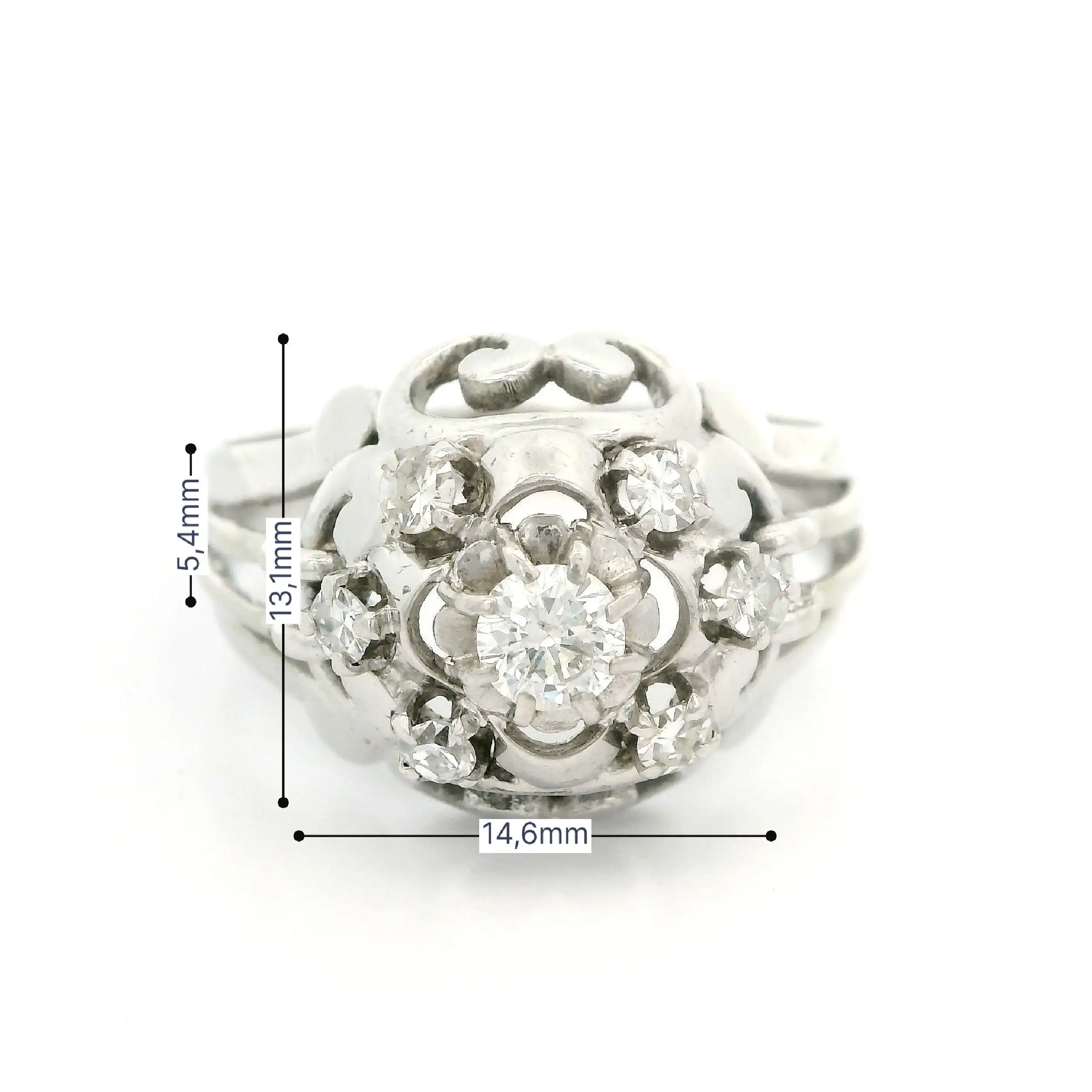 Ring Weißgold mit Brillant und Diamanten Ring Weißgold mit Brillant und Diamanten