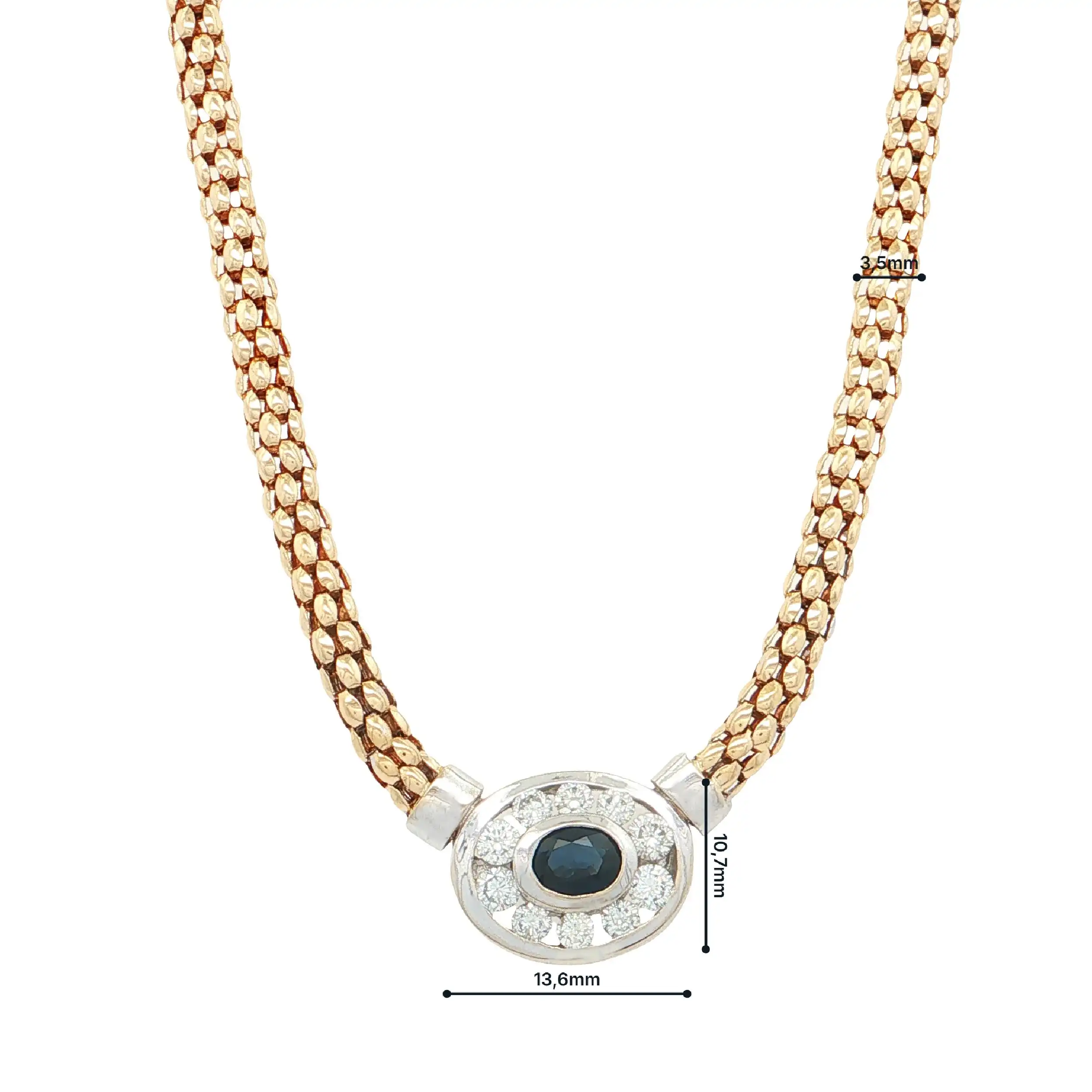 Himbeercollier Bicolor mit Saphir und Brillanten Himbeercollier Bicolor mit Saphir und Brillanten