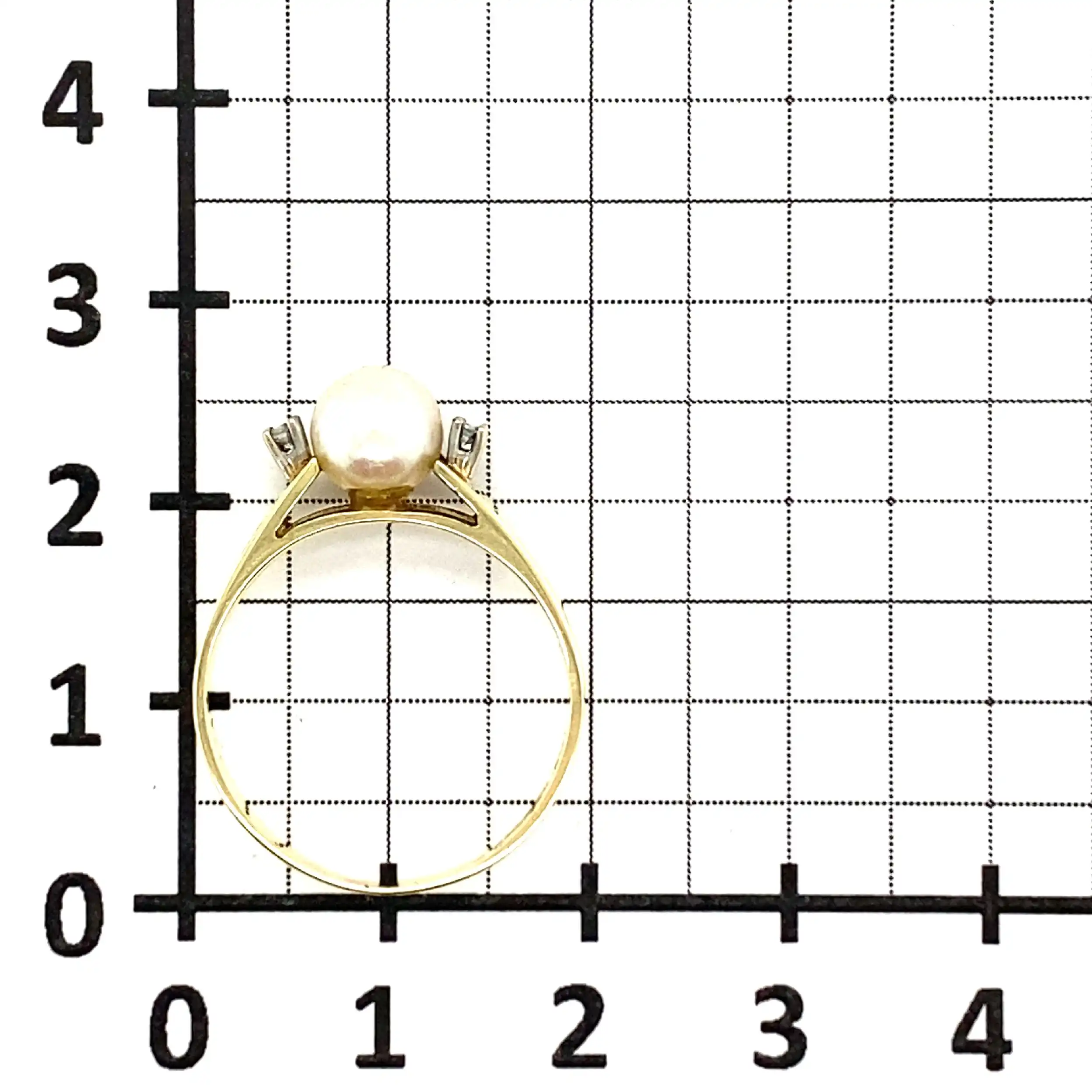 Ring Gelbgold mit Perle & Diamanten
