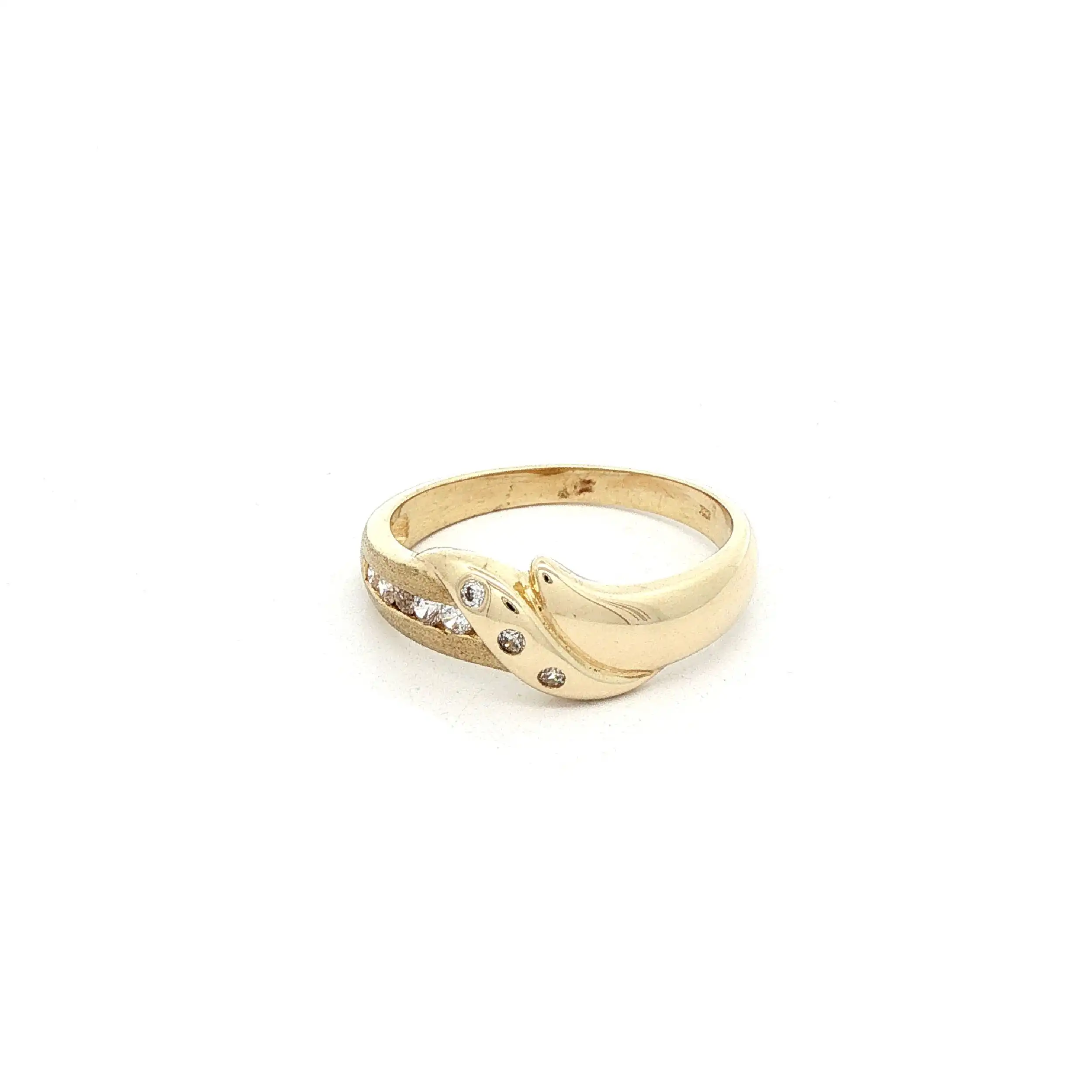 Ring Gelbgold teilmattiert mit Zirkonia Ring Gelbgold teilmattiert mit Zirkonia
