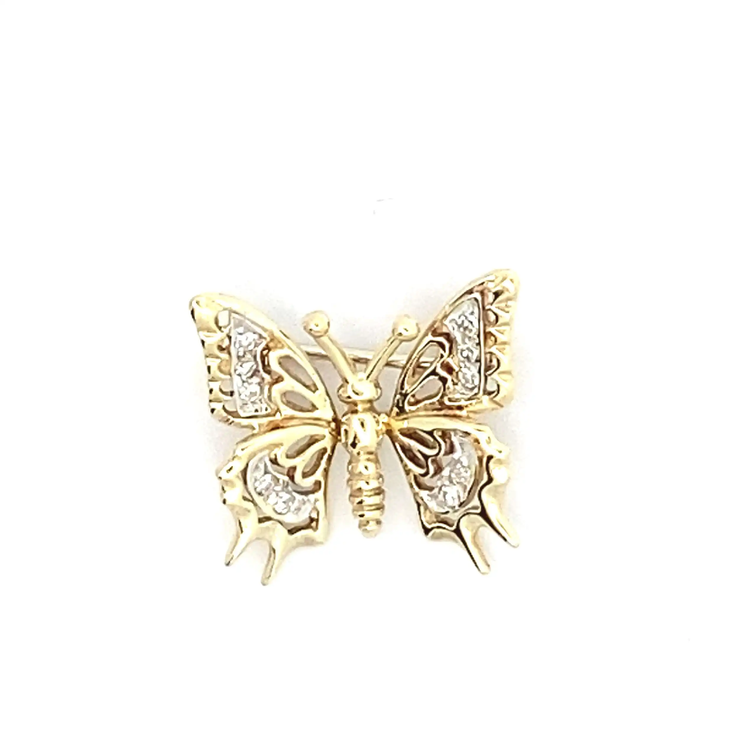 Brosche Bicolor Schmetterling mit Diamanten Brosche Bicolor Schmetterling mit Diamanten