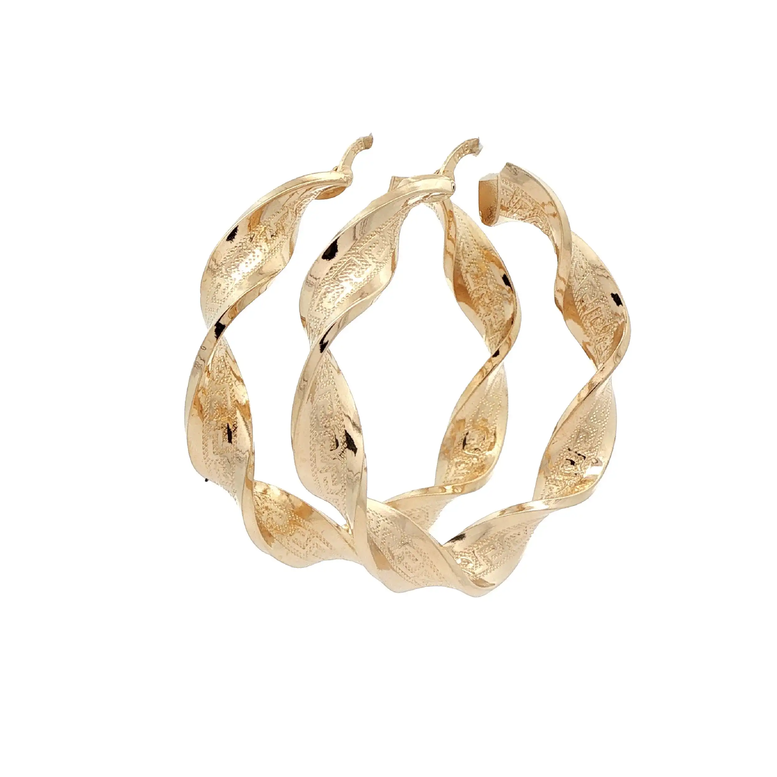 Creolen Gelbgold halbmassiv "Greca-Muster" Creolen Gelbgold halbmassiv "Greca-Muster"