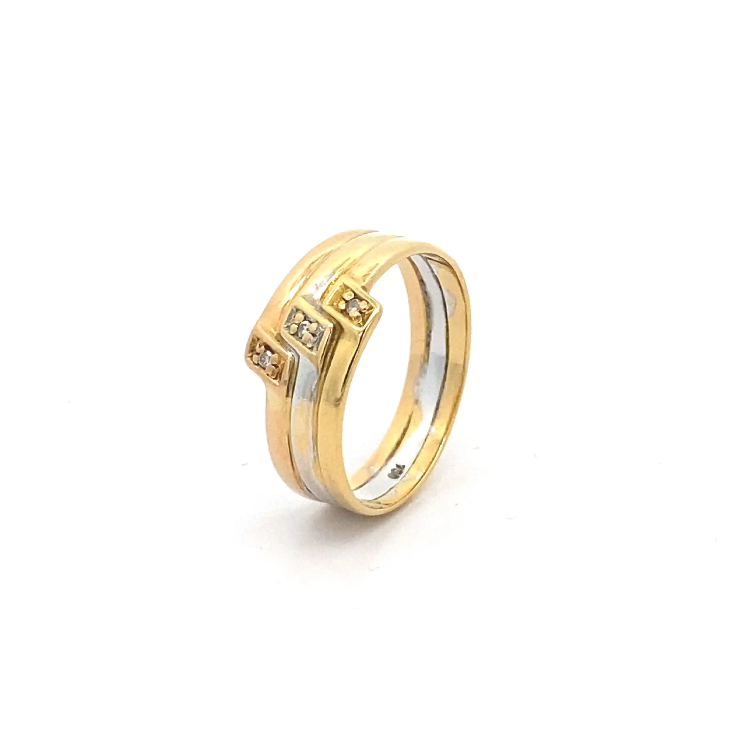 Ring Tricolor mit Diamanten Ring Tricolor mit Diamanten