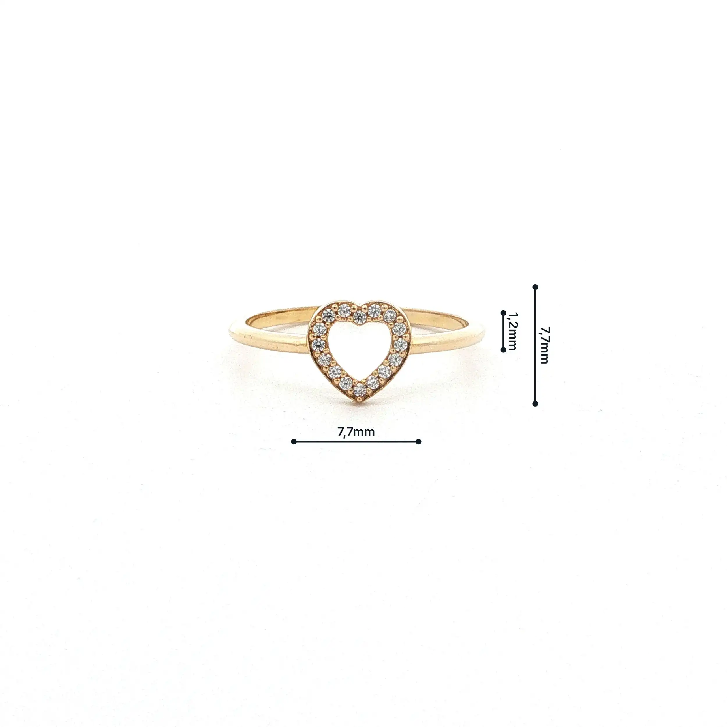 Ring Gelbgold Herz mit Zirkonia Ring Gelbgold Herz mit Zirkonia