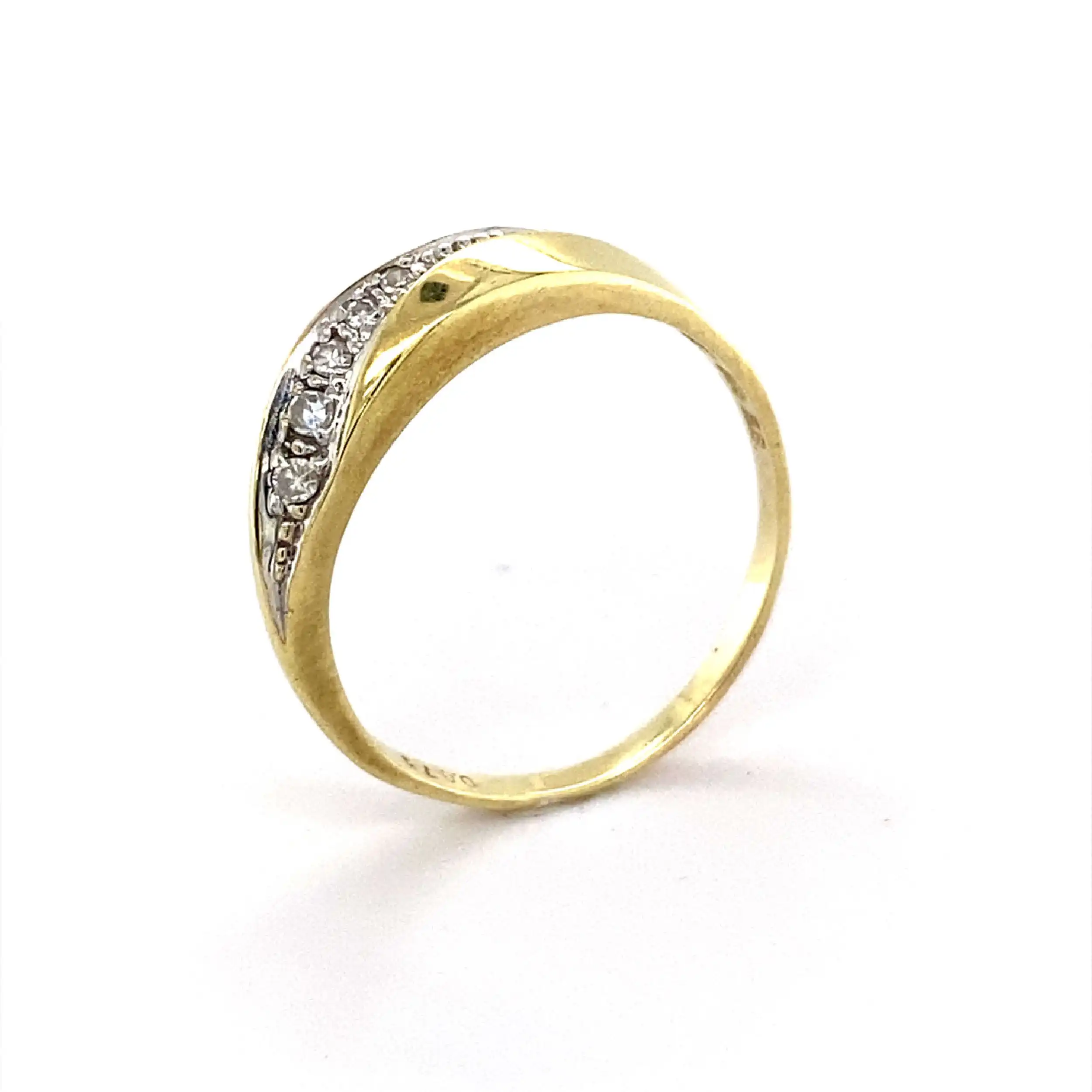 Ring Bicolor mit Diamanten, graviert mit 0,075ct Ring Bicolor mit Diamanten, graviert mit 0,075ct