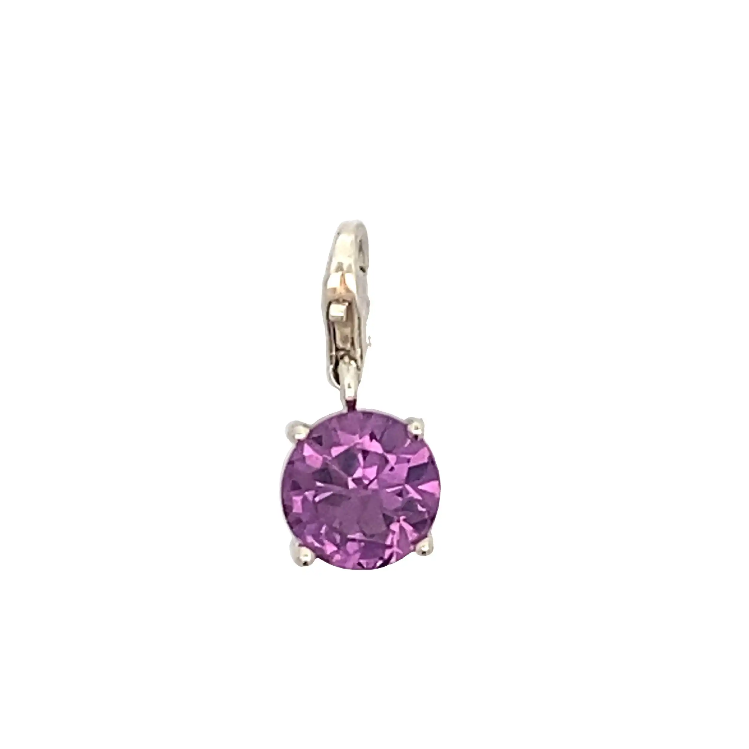 Silbercharm mit lila Farbstein Silbercharm mit lila Farbstein