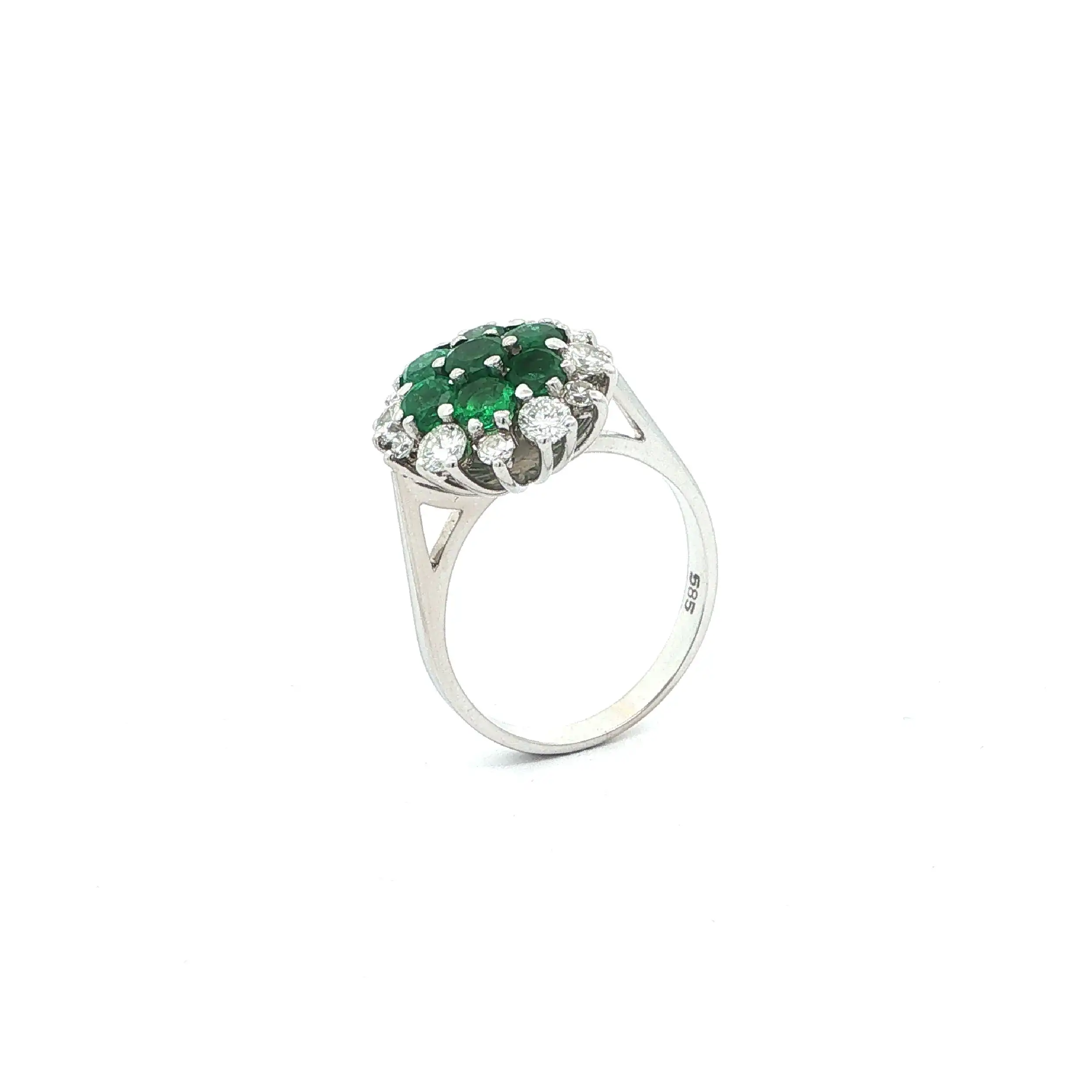 Ring Weißgold mit Smaragden & Brillanten