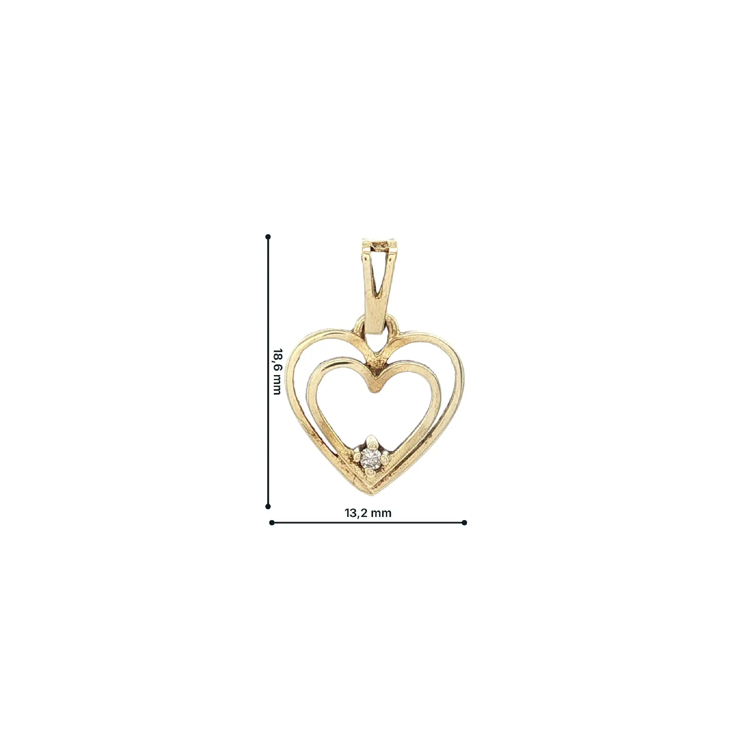 Anhänger Herz mit Diamant Anhänger Herz mit Diamant