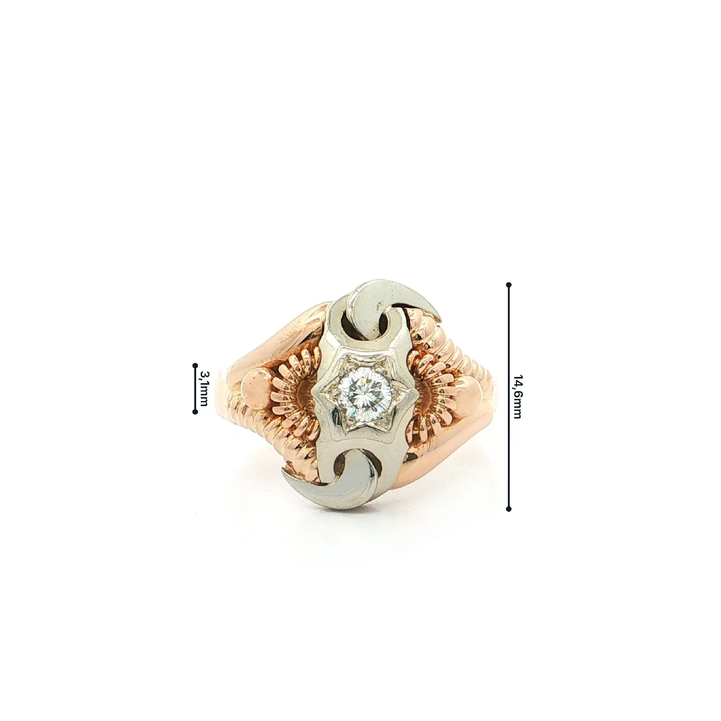 Ring Bicolor mit Brillant Ring Bicolor mit Brillant