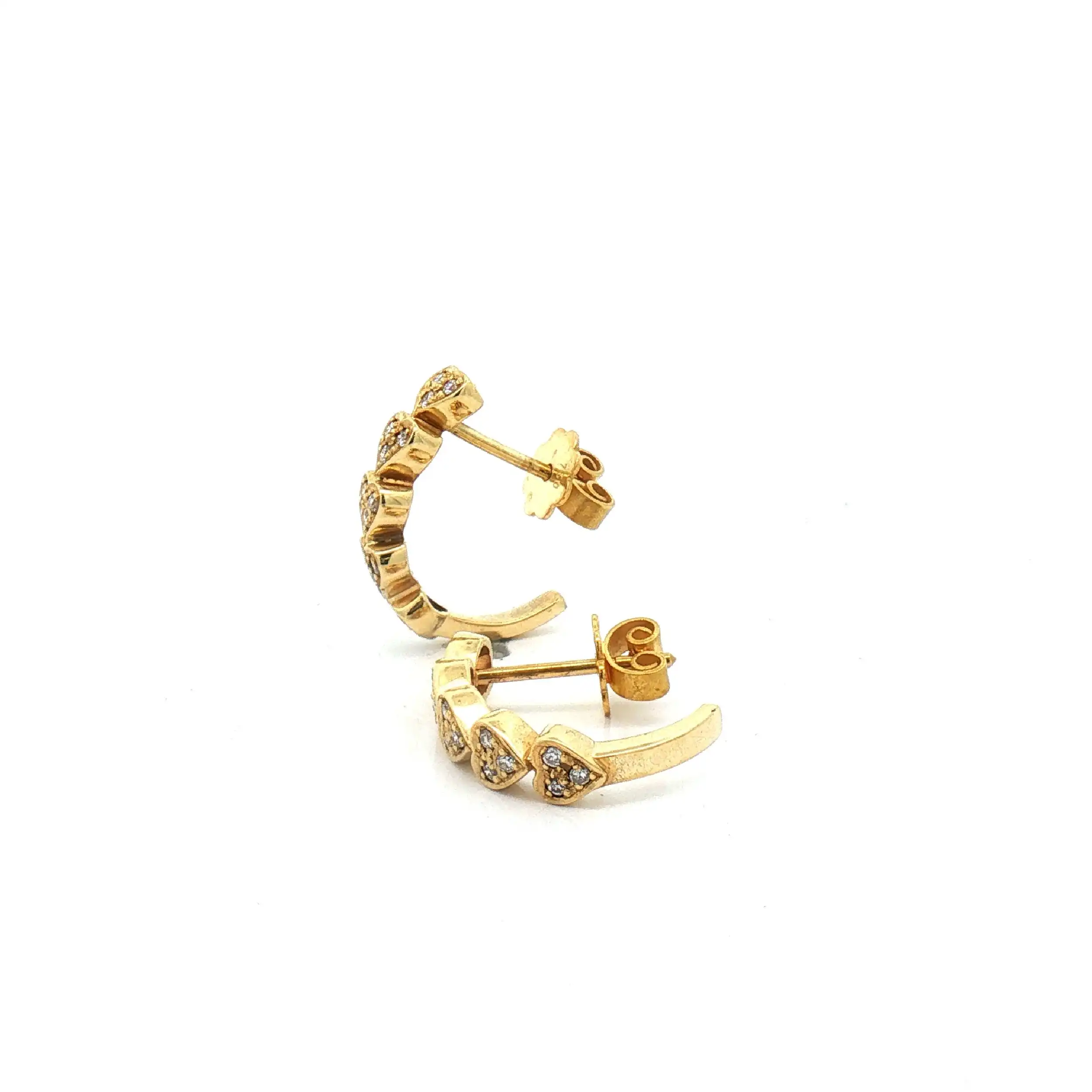 Halbcreolen Gelbgold Herzen mit Brillanten Halbcreolen Gelbgold Herzen mit Brillanten