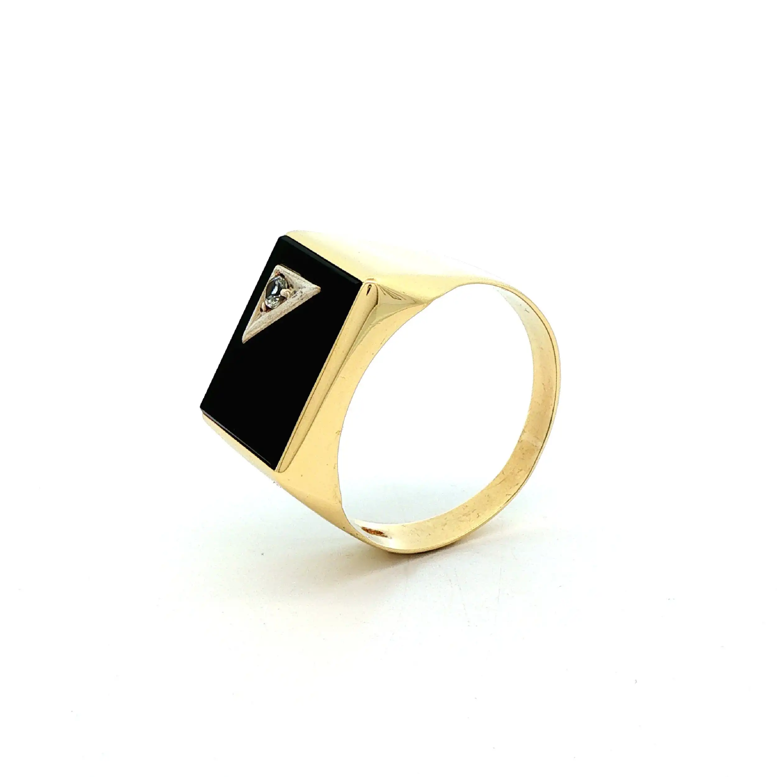 Ring Gelbgold mit Onyx und Farbstein Ring Gelbgold mit Onyx und Farbstein