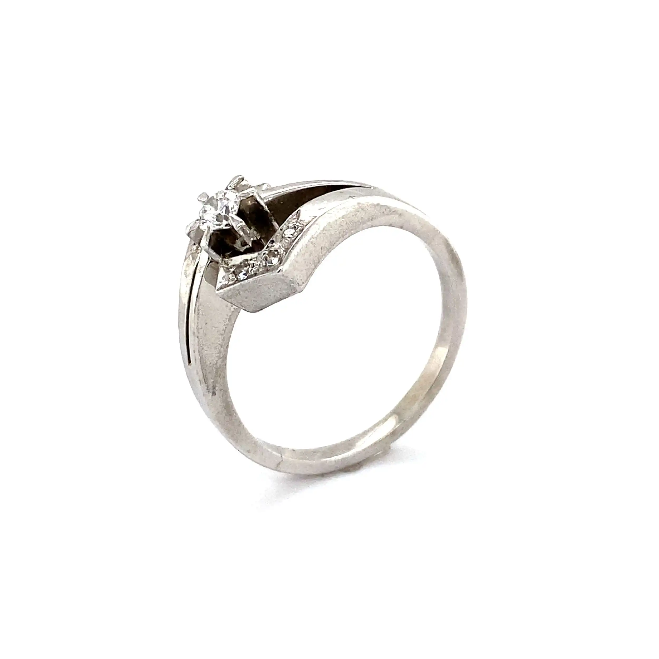 Ring Weißgold mit Brillant und Diamanten Ring Weißgold mit Brillant und Diamanten