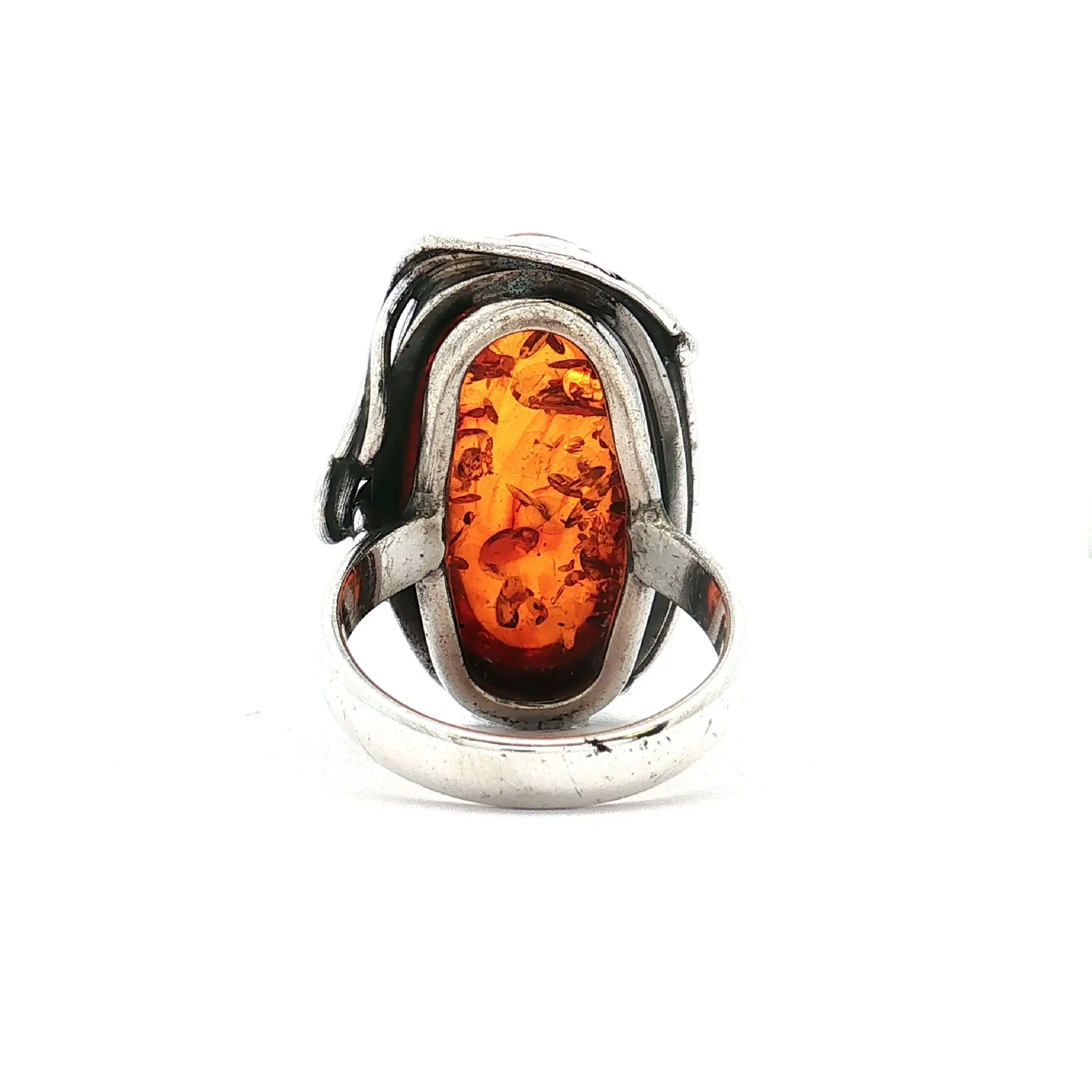 Ring Silber mit Bernstein