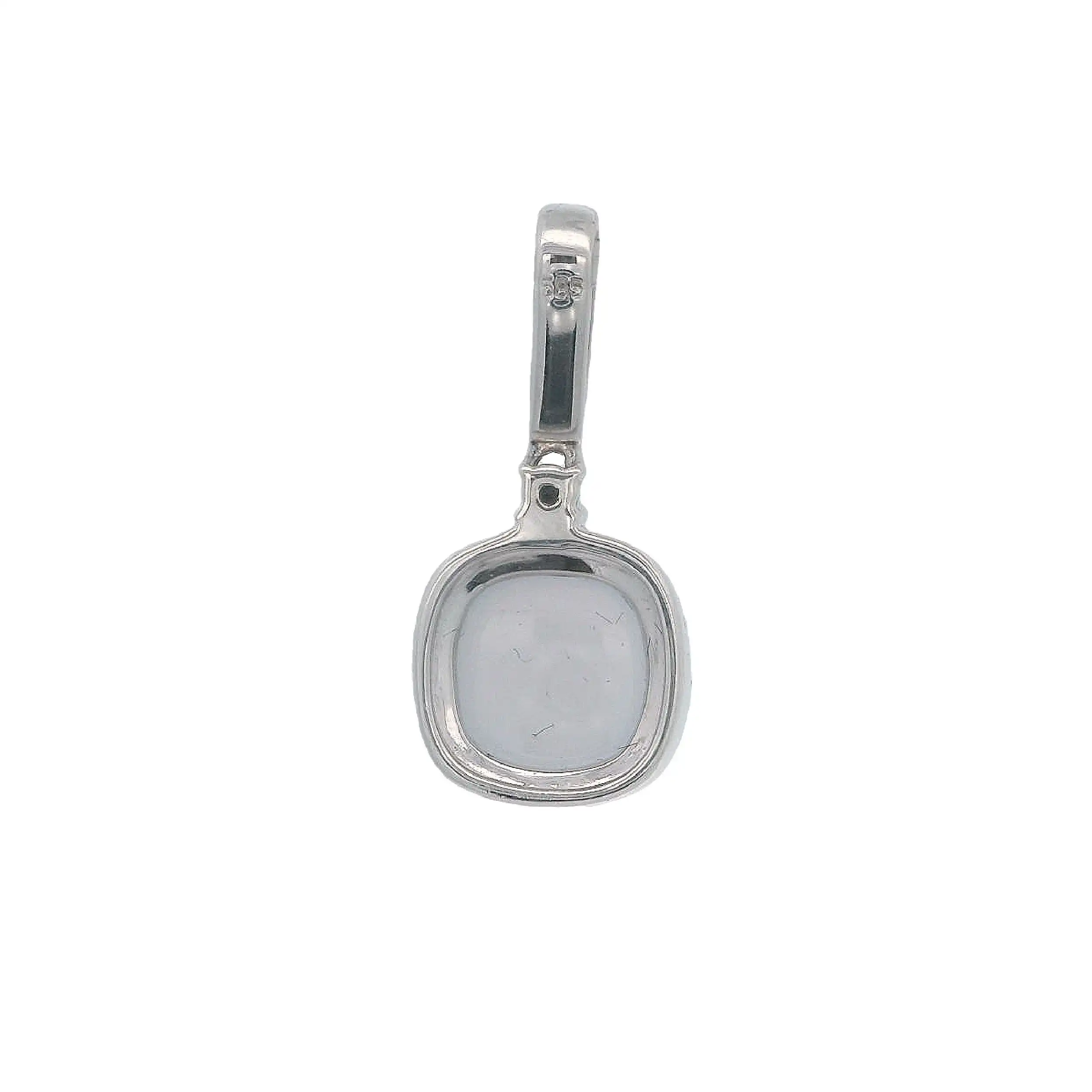 Anhänger Weißgold mit Chalcedon Cabochon und Brillanten
