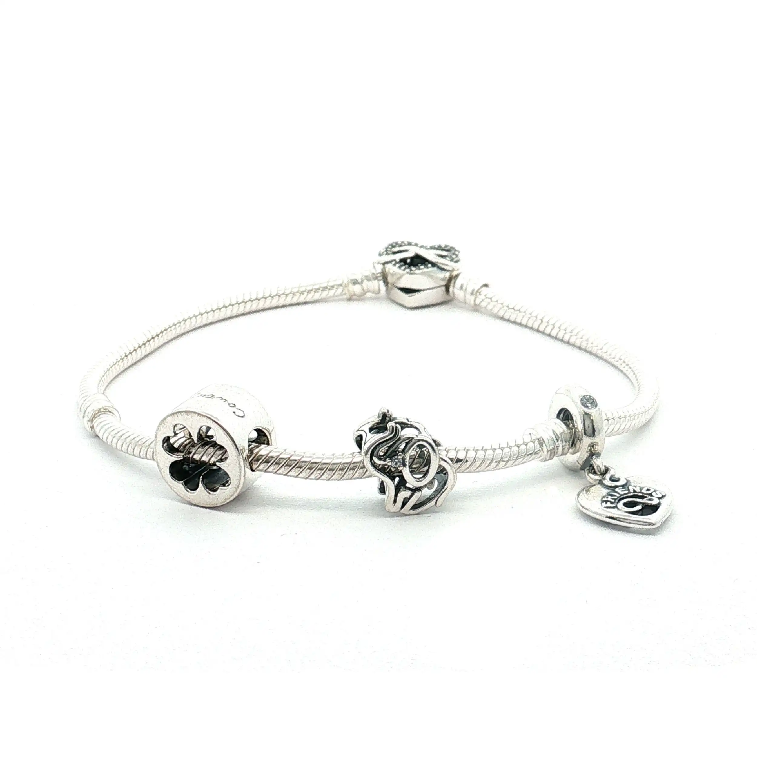 Armband Silber Pandora mit 3 Charms Armband Silber Pandora mit 3 Charms