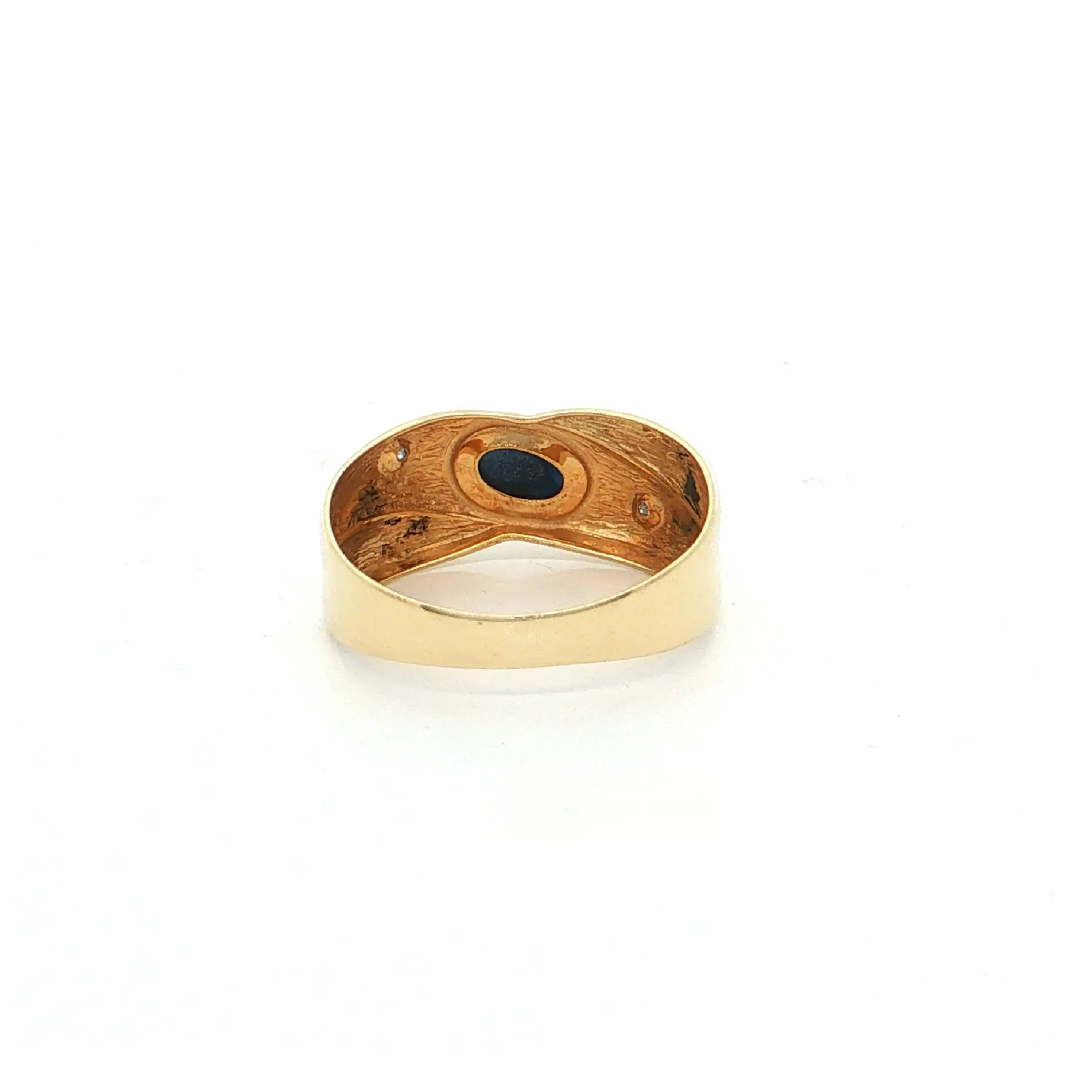 Ring Gelbgold mit Saphir Cabochon und Diamanten Ring Gelbgold mit Saphir Cabochon und Diamanten