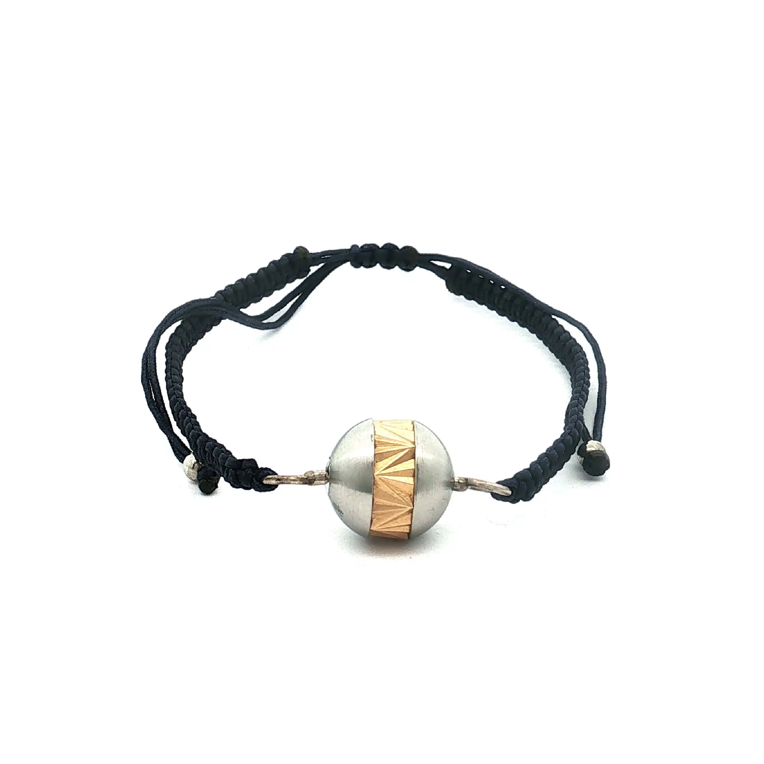 Stoffarmband mit Perlschloss Silber teilvergoldet vergoldet Stoffarmband mit Perlschloss Silber teilvergoldet vergoldet