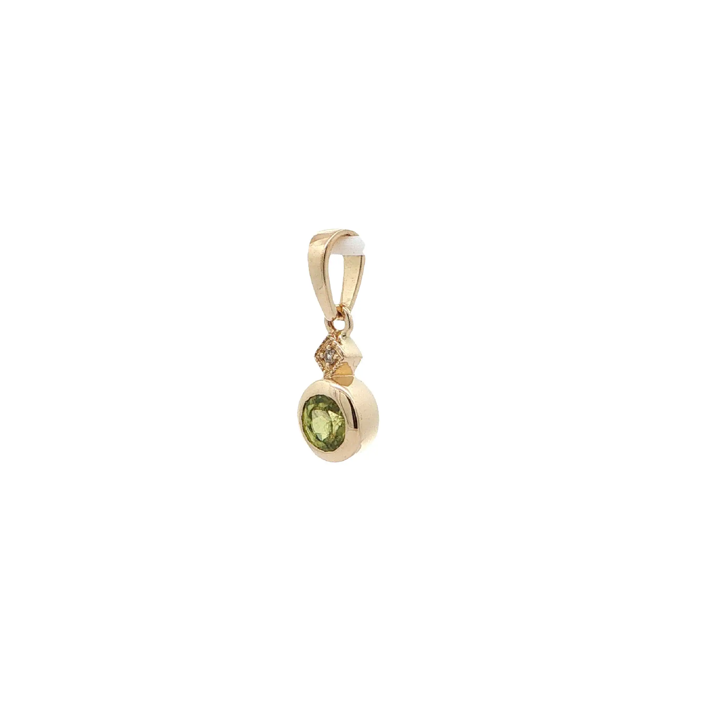 Anhänger Gelbgold JLO mit grünem Farbstein & Zirkonia