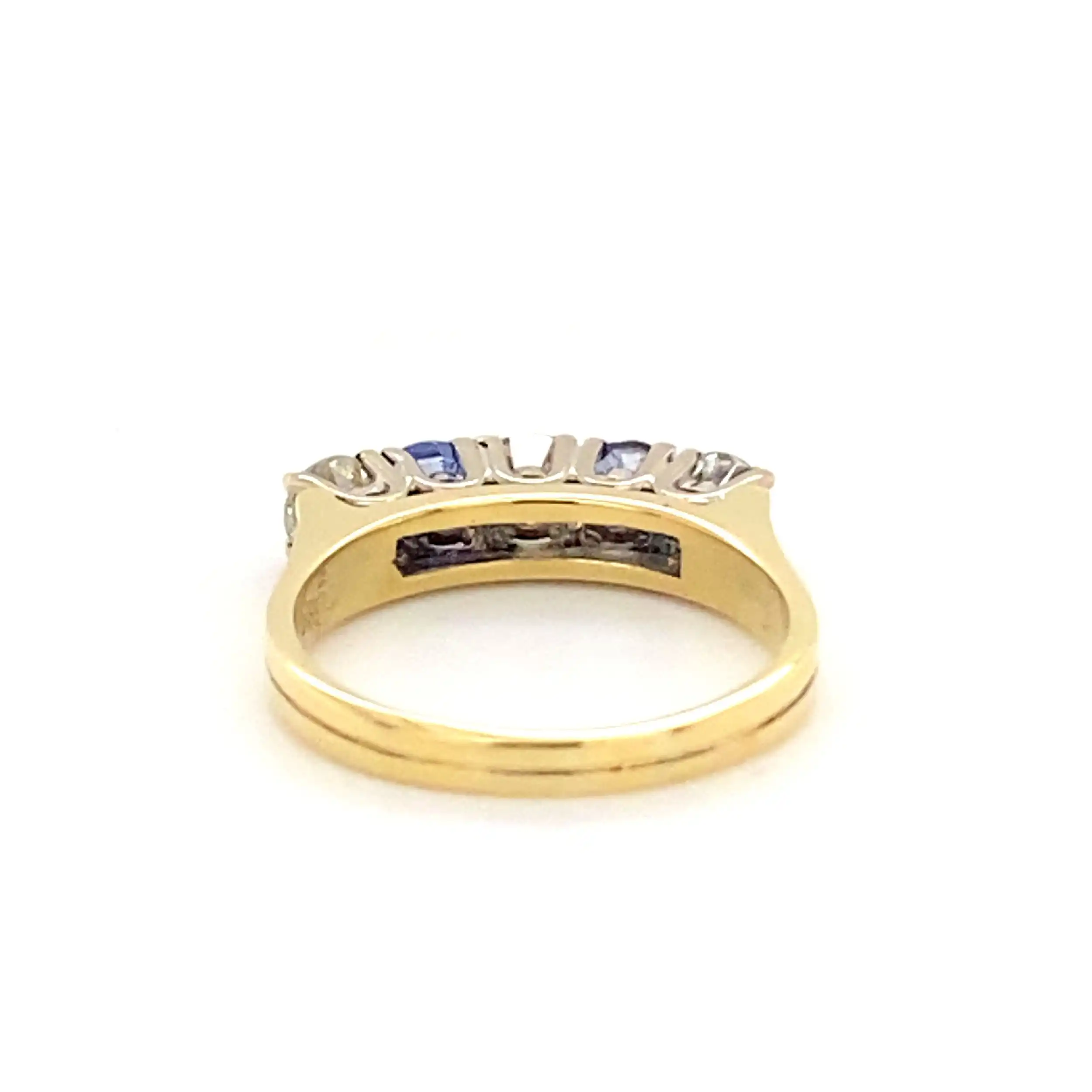 Ring Bicolor mit blauen Farbsteinen & Brillanten