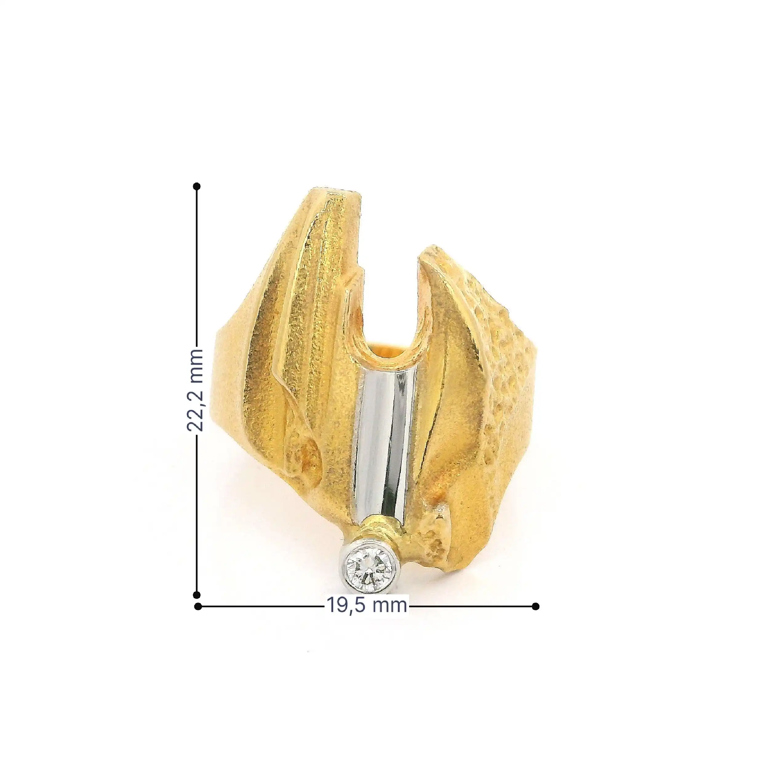 Ring Bicolor Lapponia Björn Weckström 1994 R8 mit Brillant Solitär, graviert mit 0,08ct Ring Bicolor Lapponia Björn Weckström 1994 R8 mit Brillant Solitär, graviert mit 0,08ct