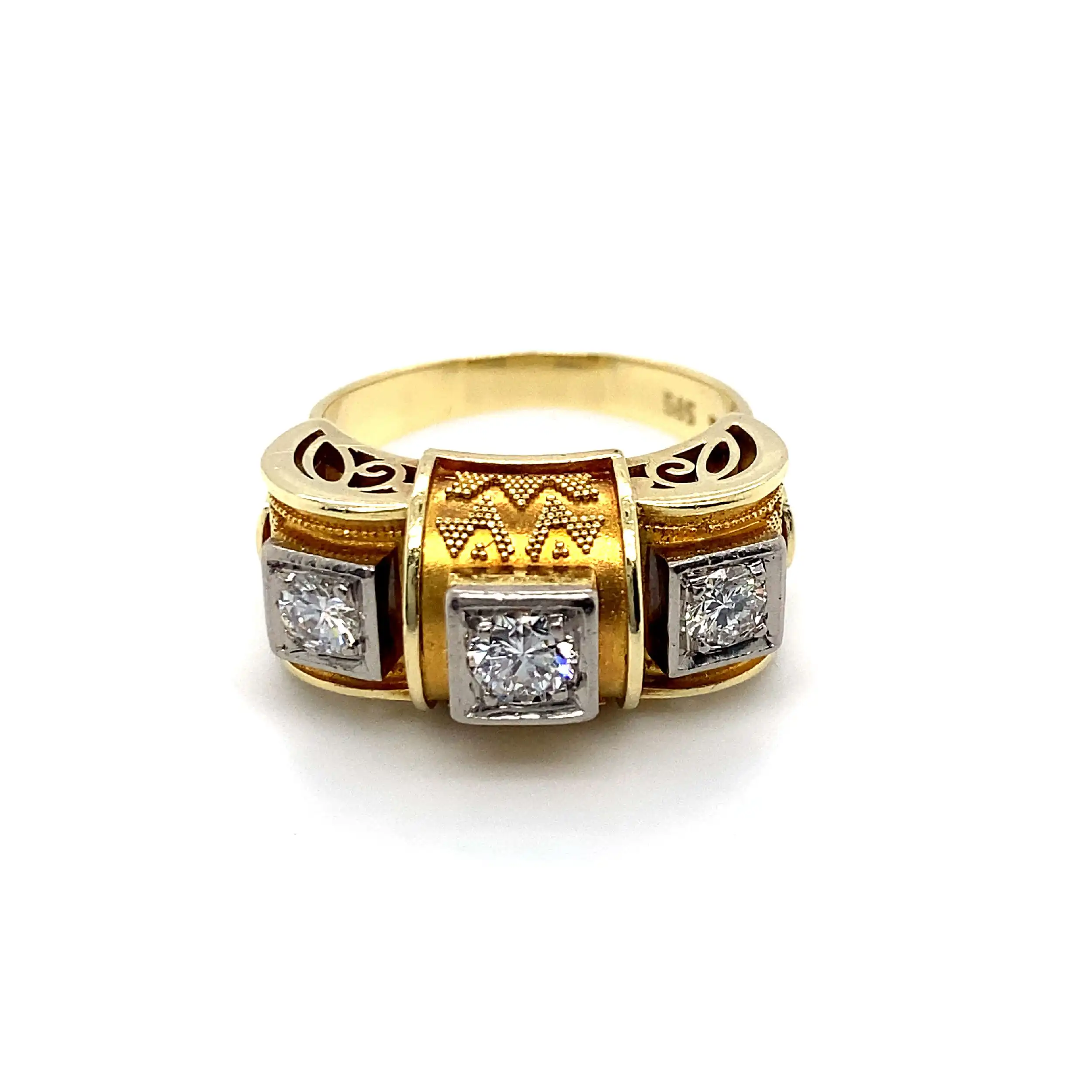 Ring Bicolor mit 3 Brillanten Ring Bicolor mit 3 Brillanten