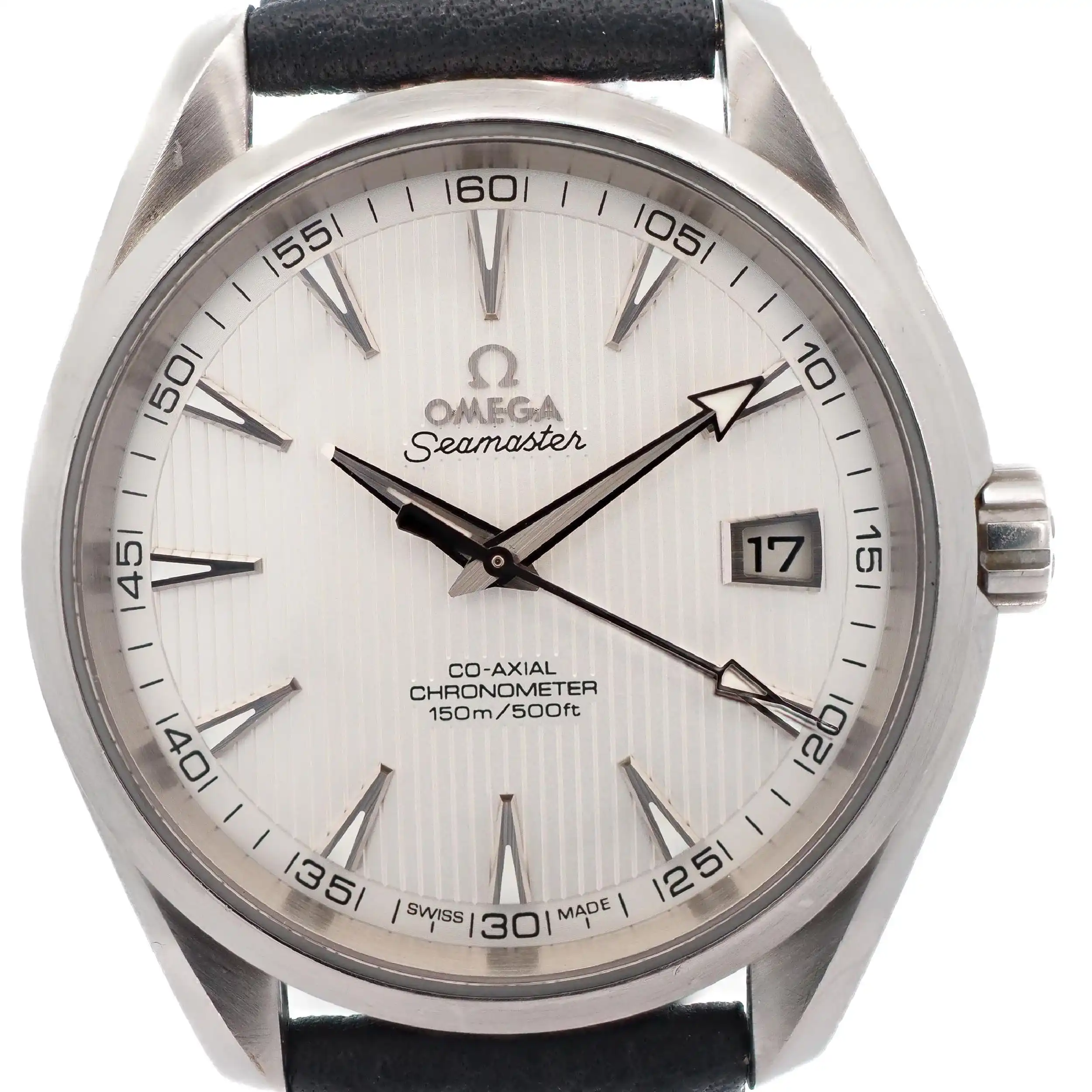 Herrenuhr Omega Seamaster Aqua Terra Co Axial an Lederband Herrenuhr Omega Seamaster Aqua Terra Co Axial an Lederband