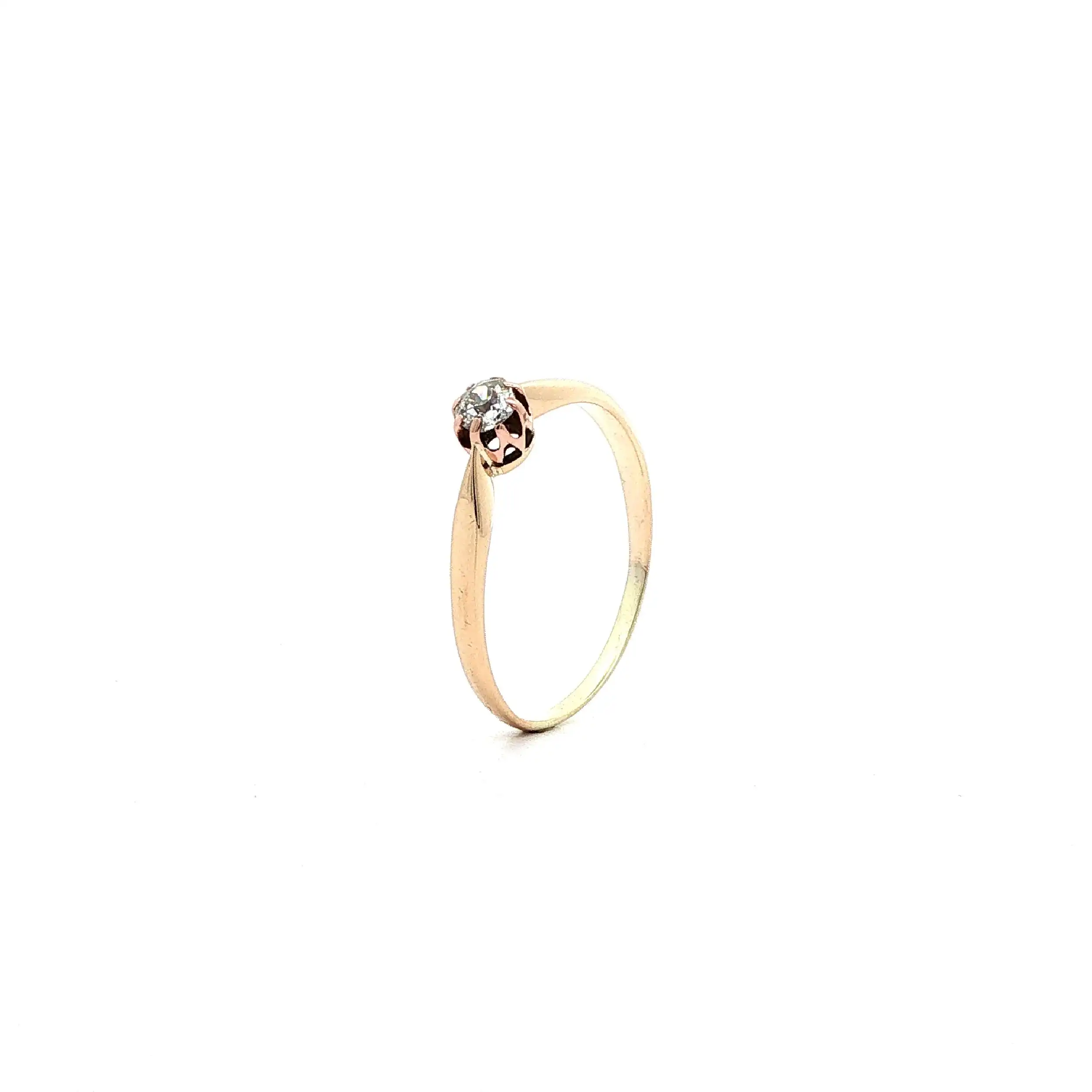 Ring Roségold mit Altschliff-Brillant