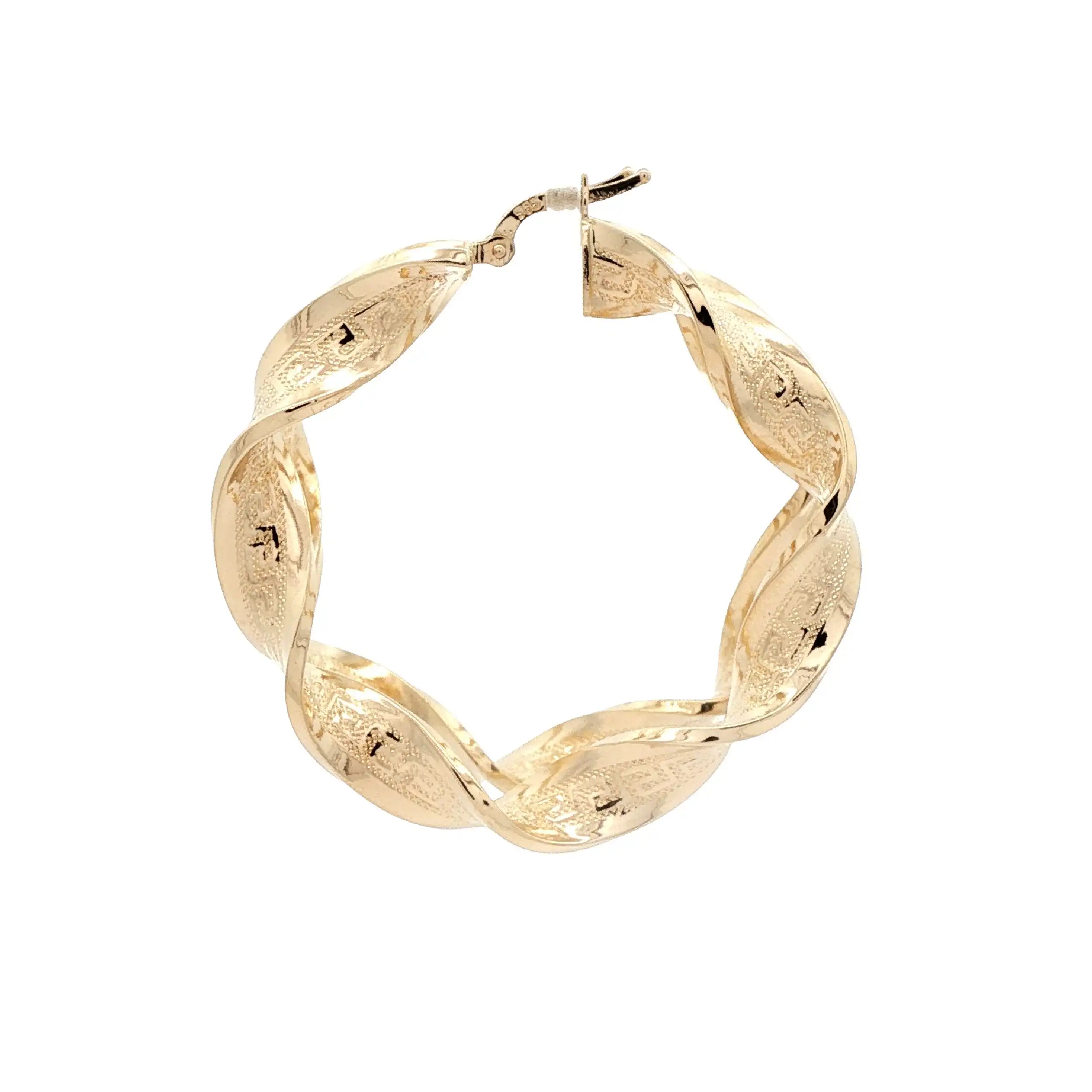 Creolen Gelbgold halbmassiv "Greca-Muster" Creolen Gelbgold halbmassiv "Greca-Muster"