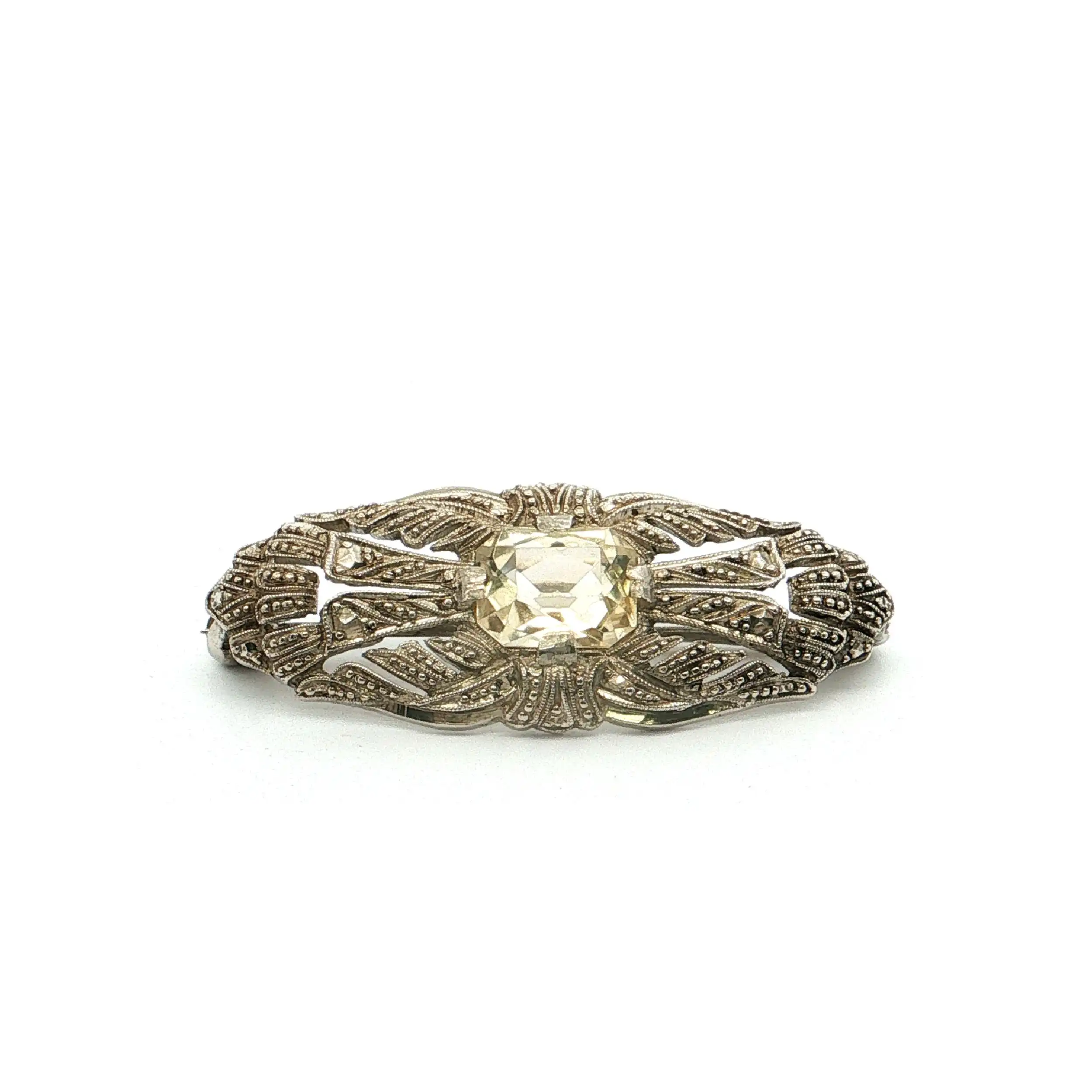 Anstecknadel Silber mit Citrin "Vintage"
