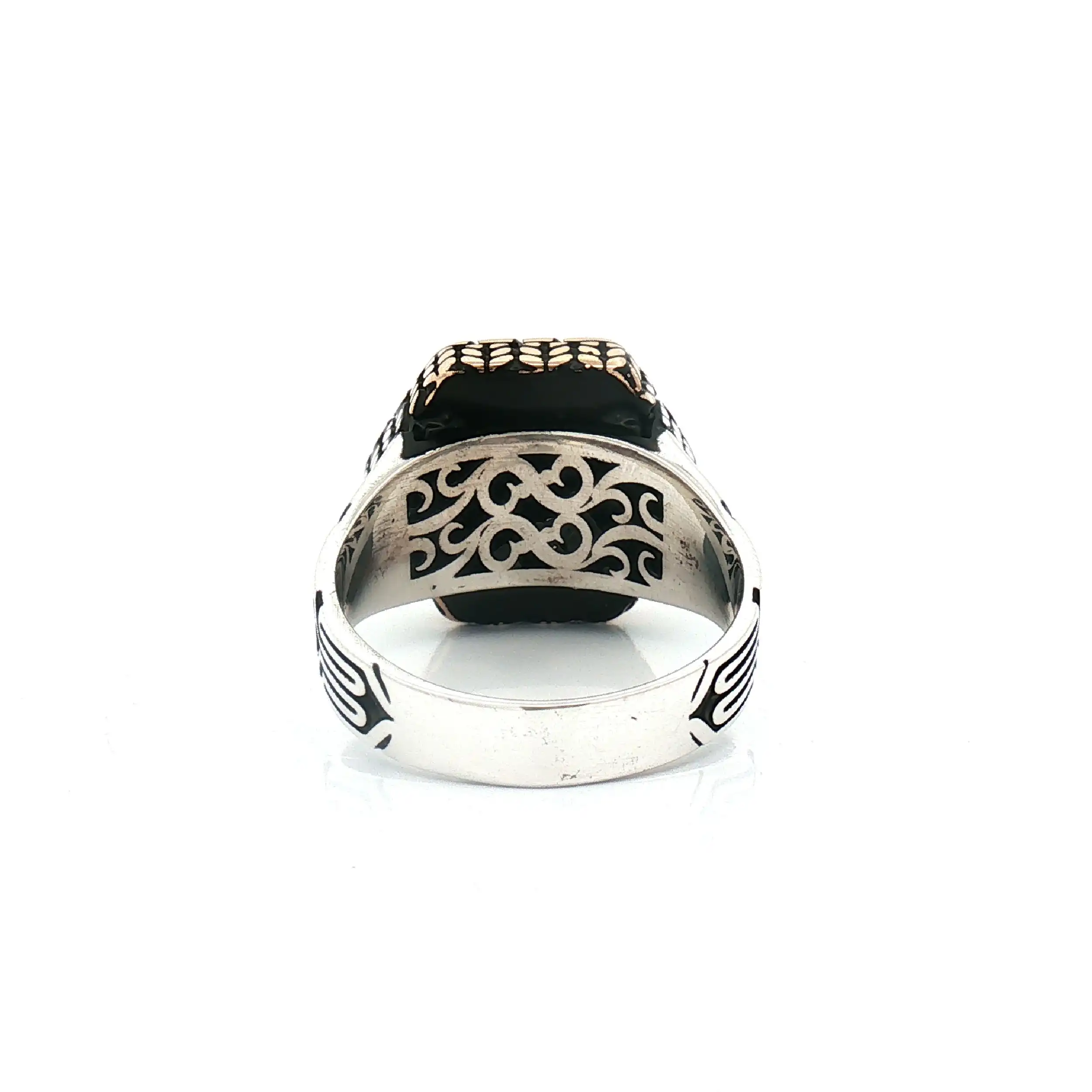 Ring Silber Bicolor mit Onxy
