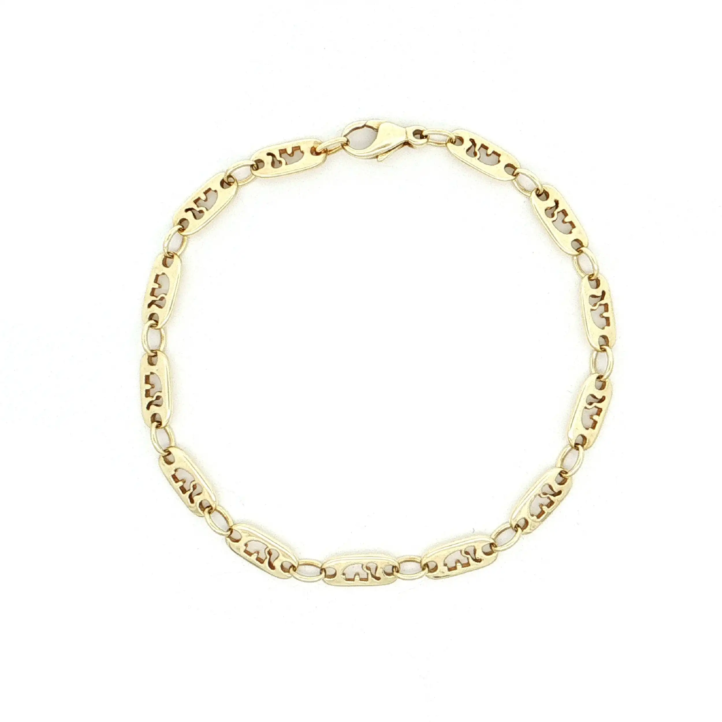 Armband Gelbgold mit gestanzten Elephanten