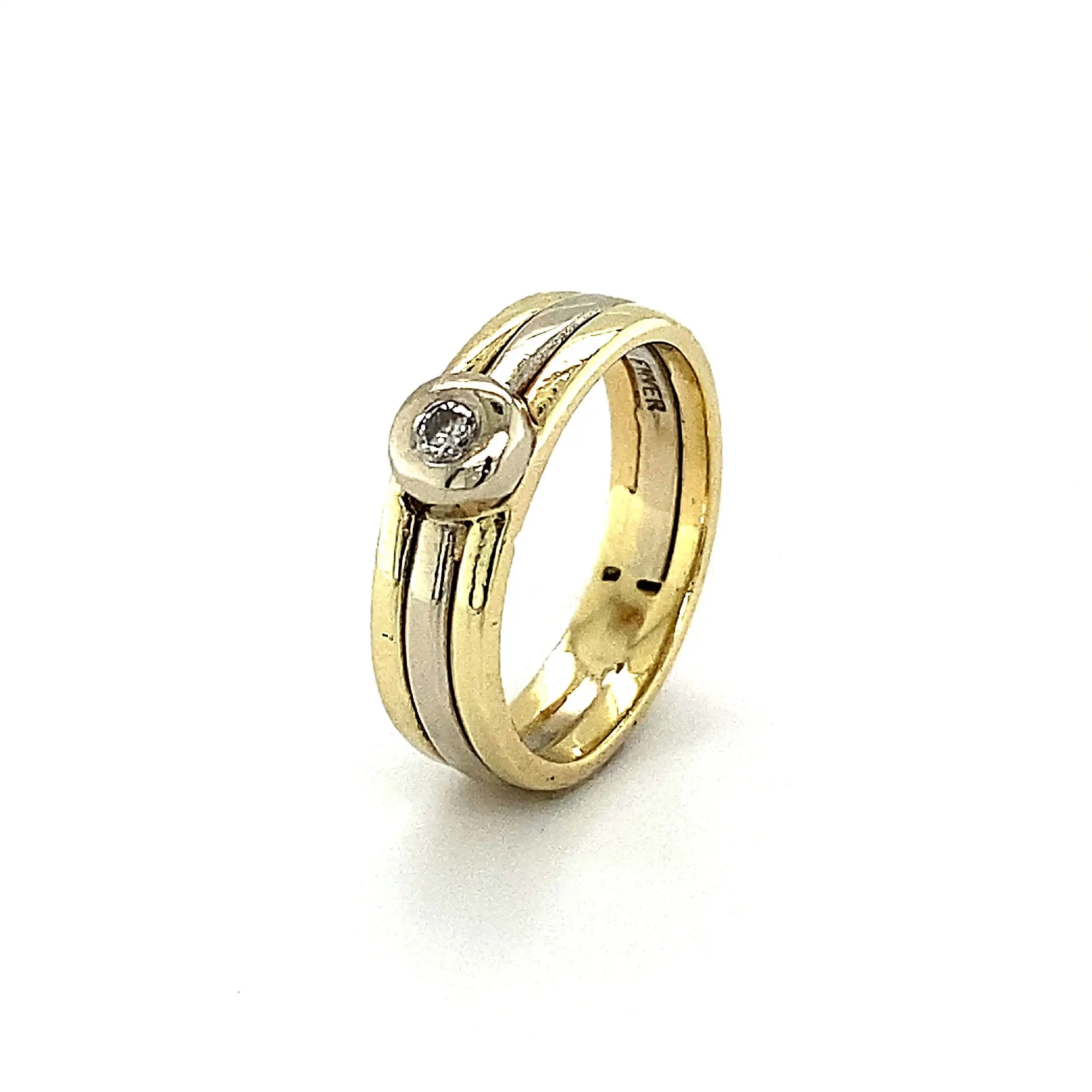Ring Bicolor mit Brillant Ring Bicolor mit Brillant